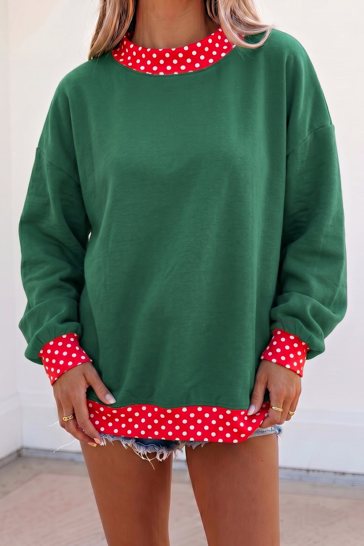 Polka Dot Oversized Sweatshirt