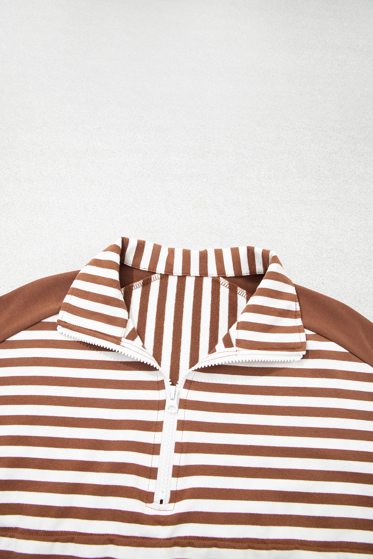 Stripe Quarter Zip Pullover w/Shorts Set