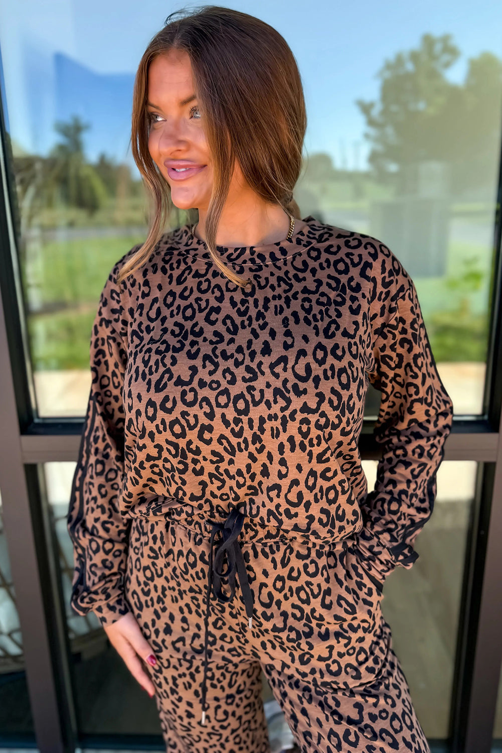 Leopard Long Sleeve T2pc Set