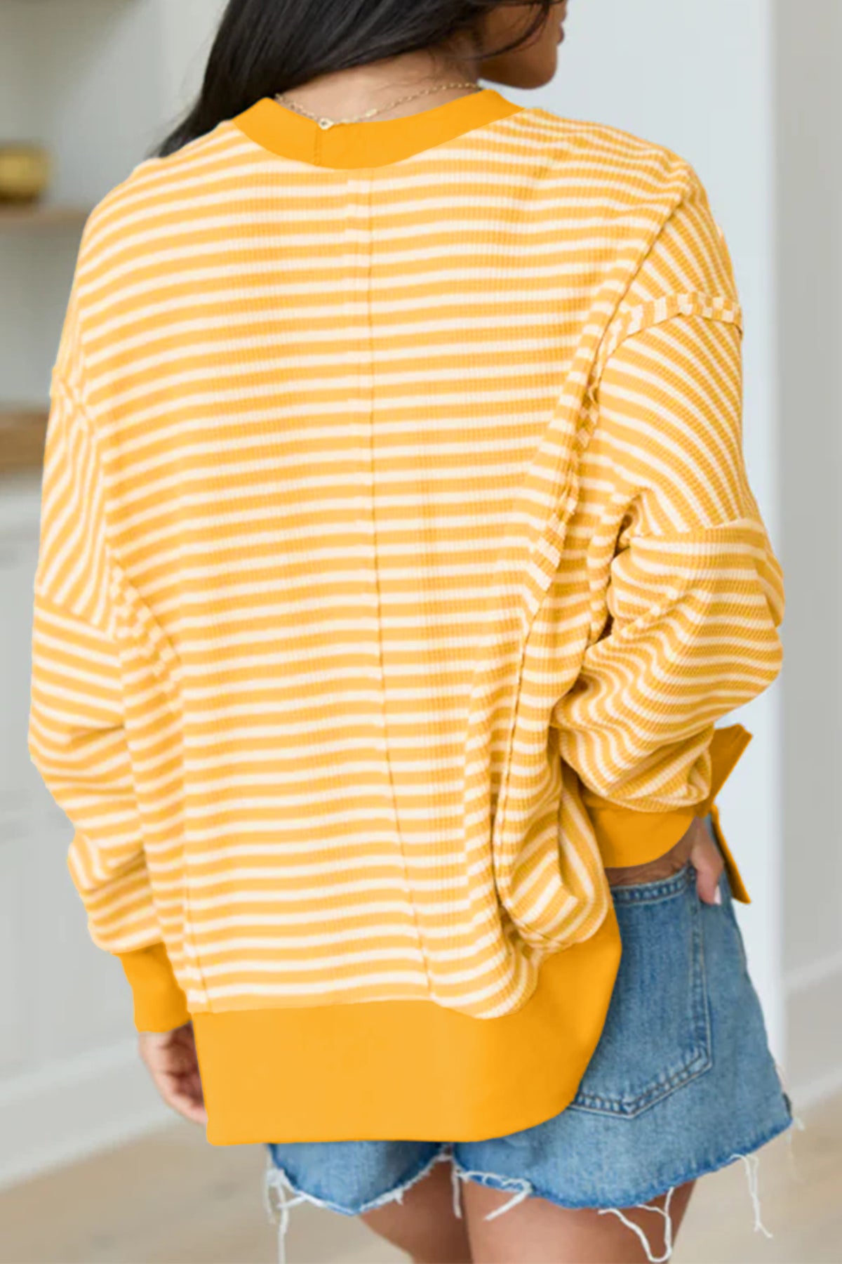 Stripe Knit Long Sleeve Top