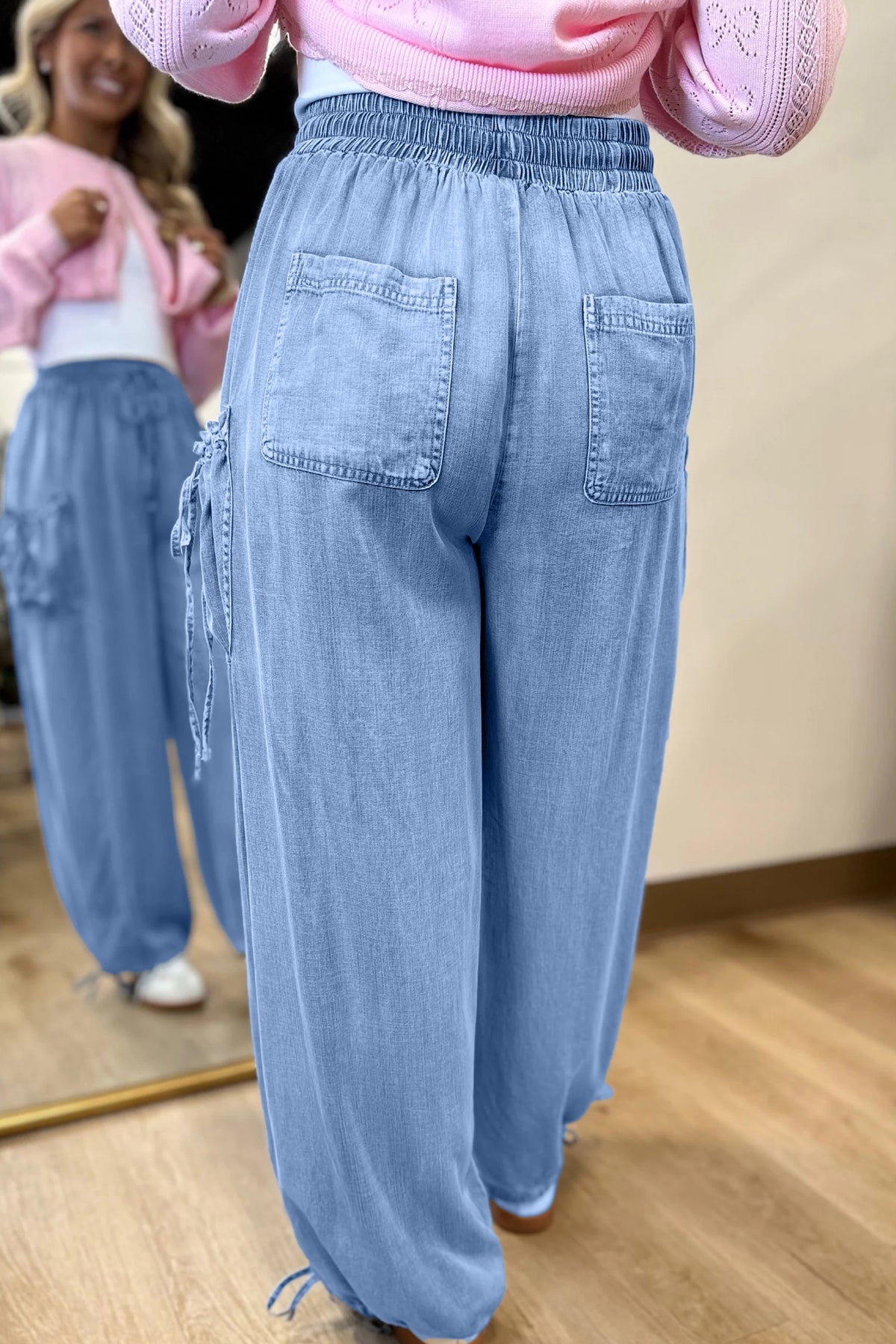 Pocketed Loose Denim Pants
