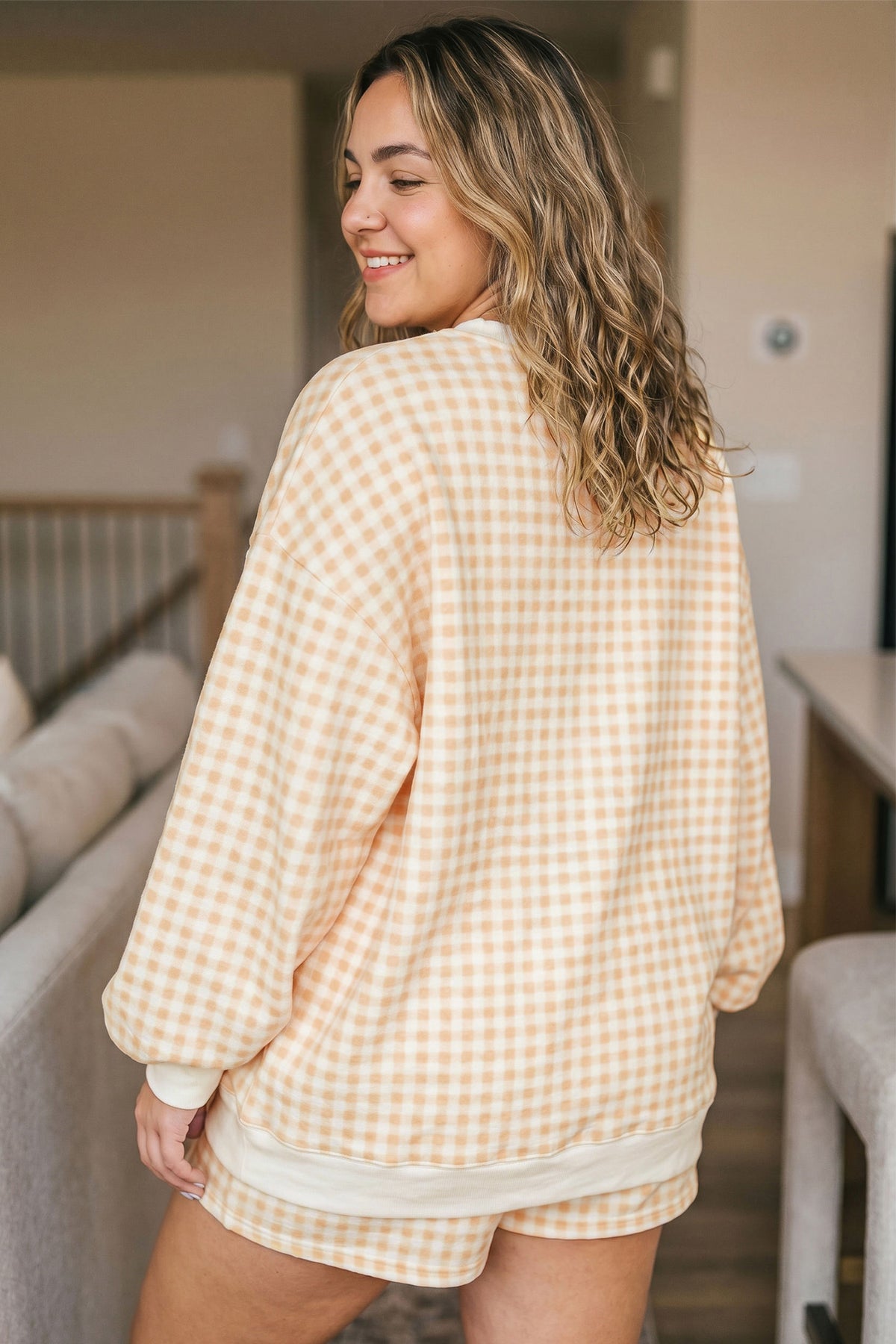 Loose Pullover Top w/ Shorts Plus Size