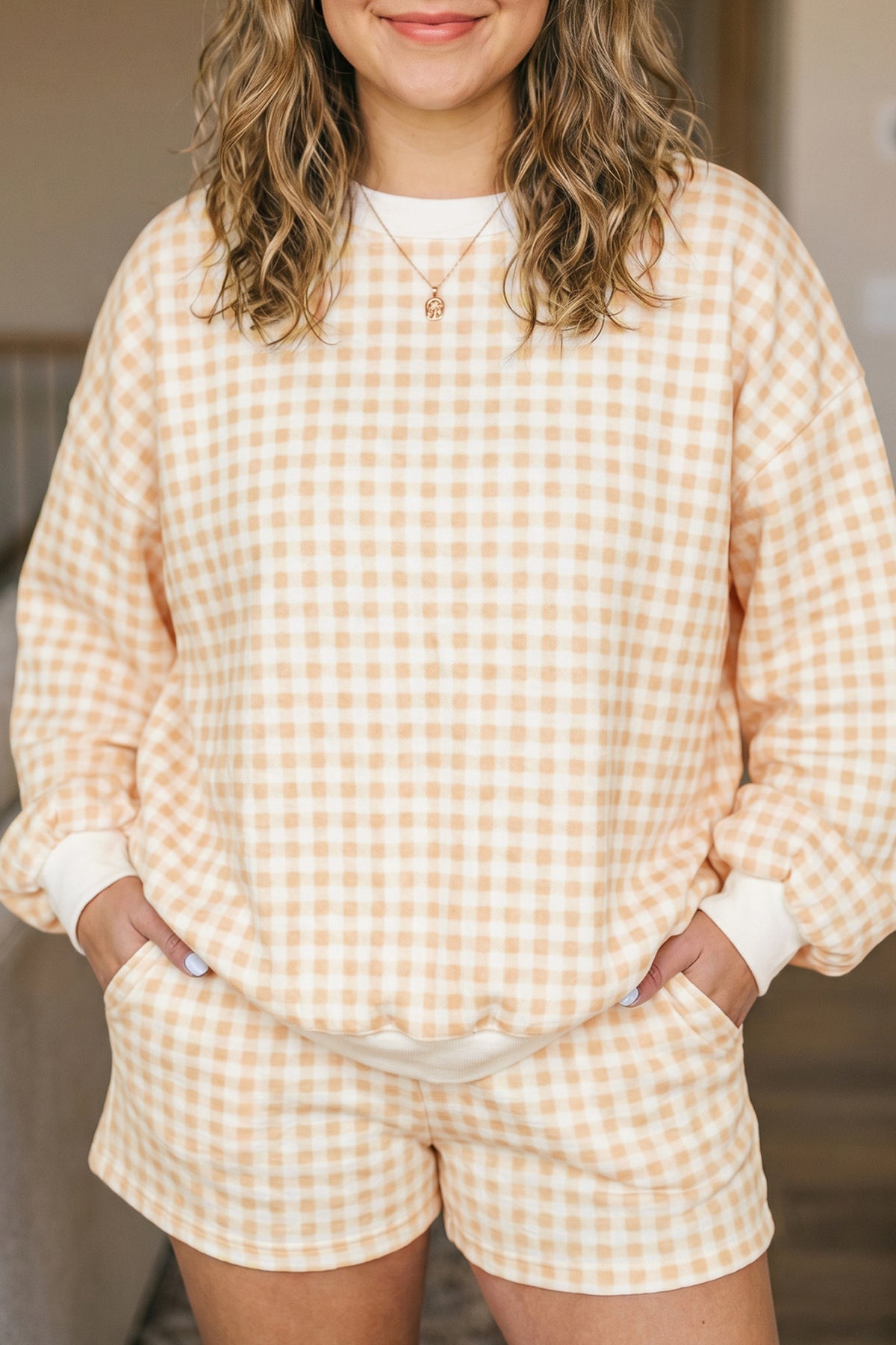 Loose Pullover Top w/ Shorts Plus Size