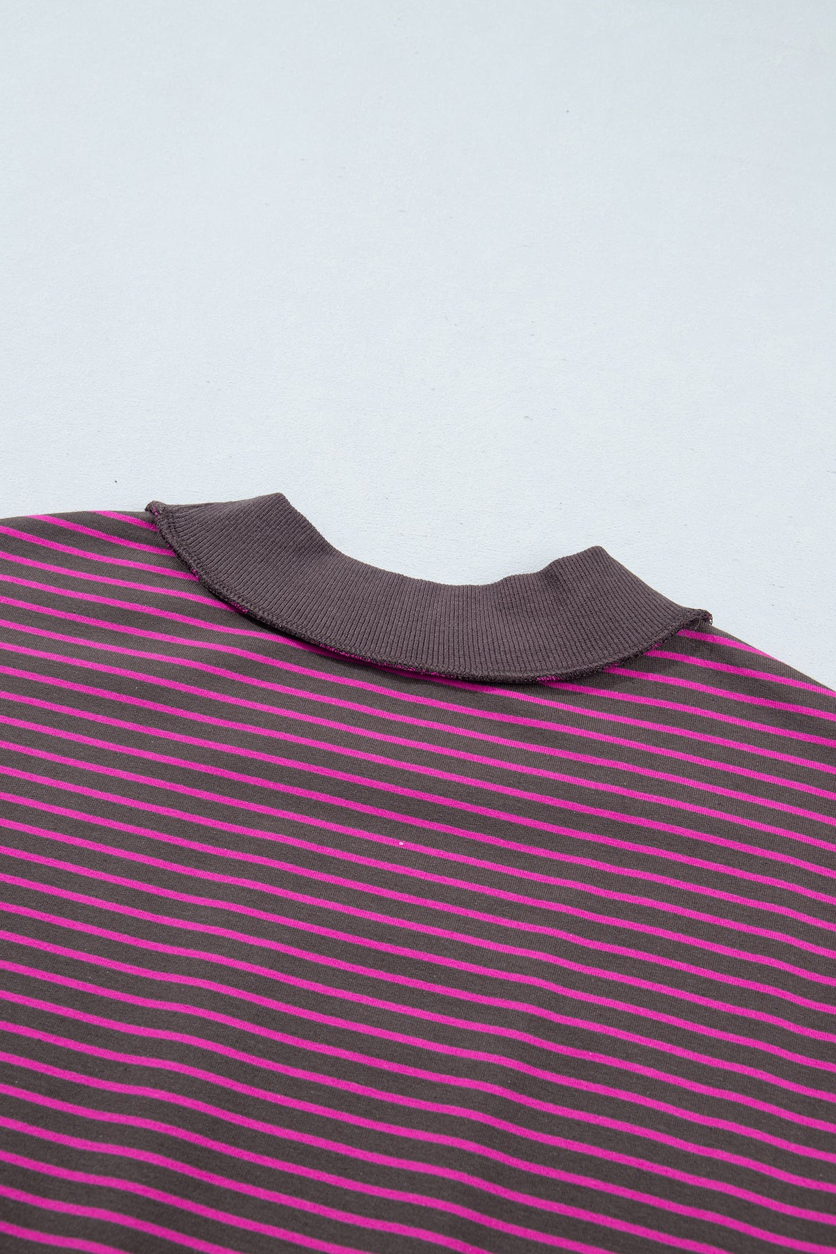 Striped Mock Neck Pullover w/ Shorts Set