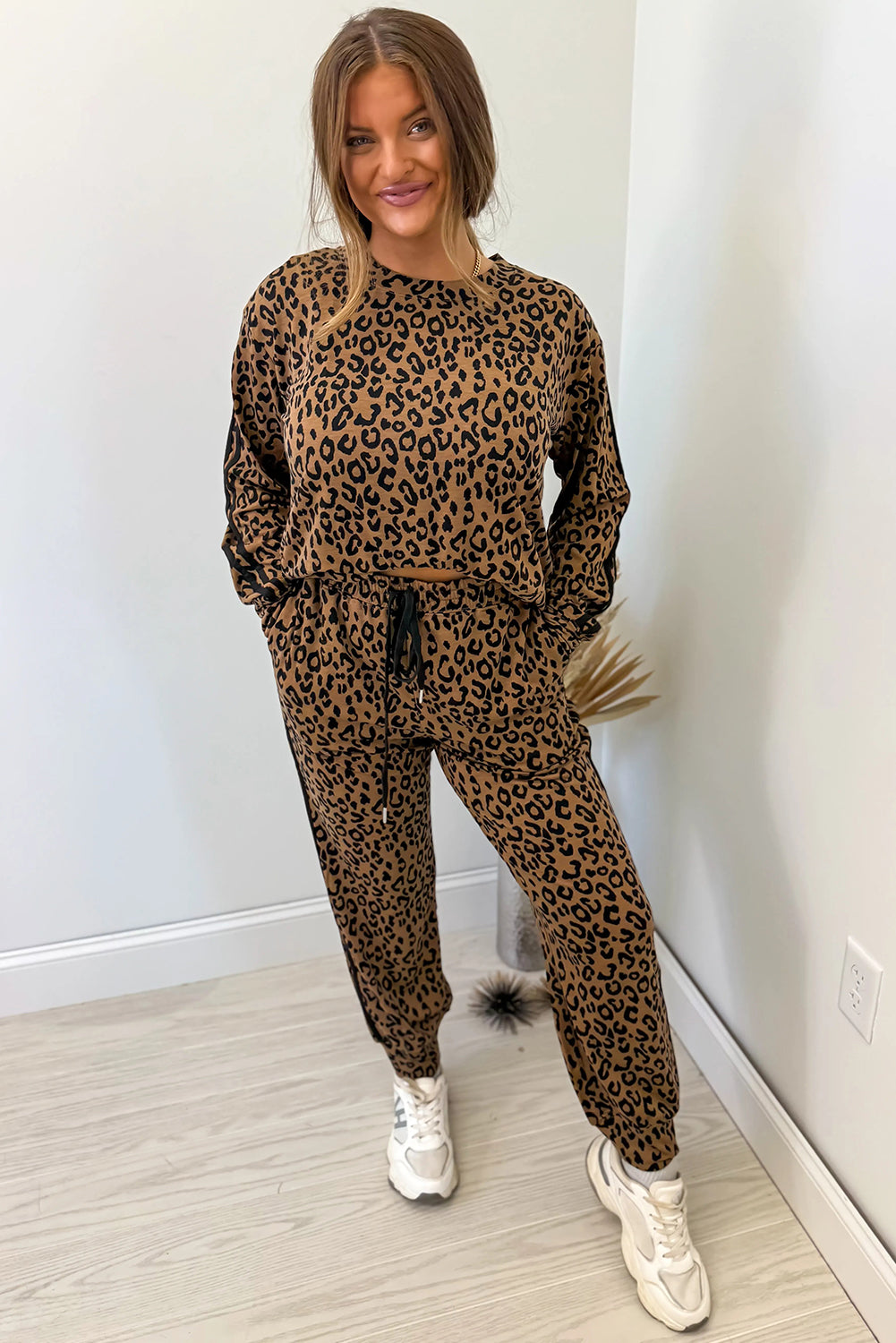 Leopard Long Sleeve T2pc Set