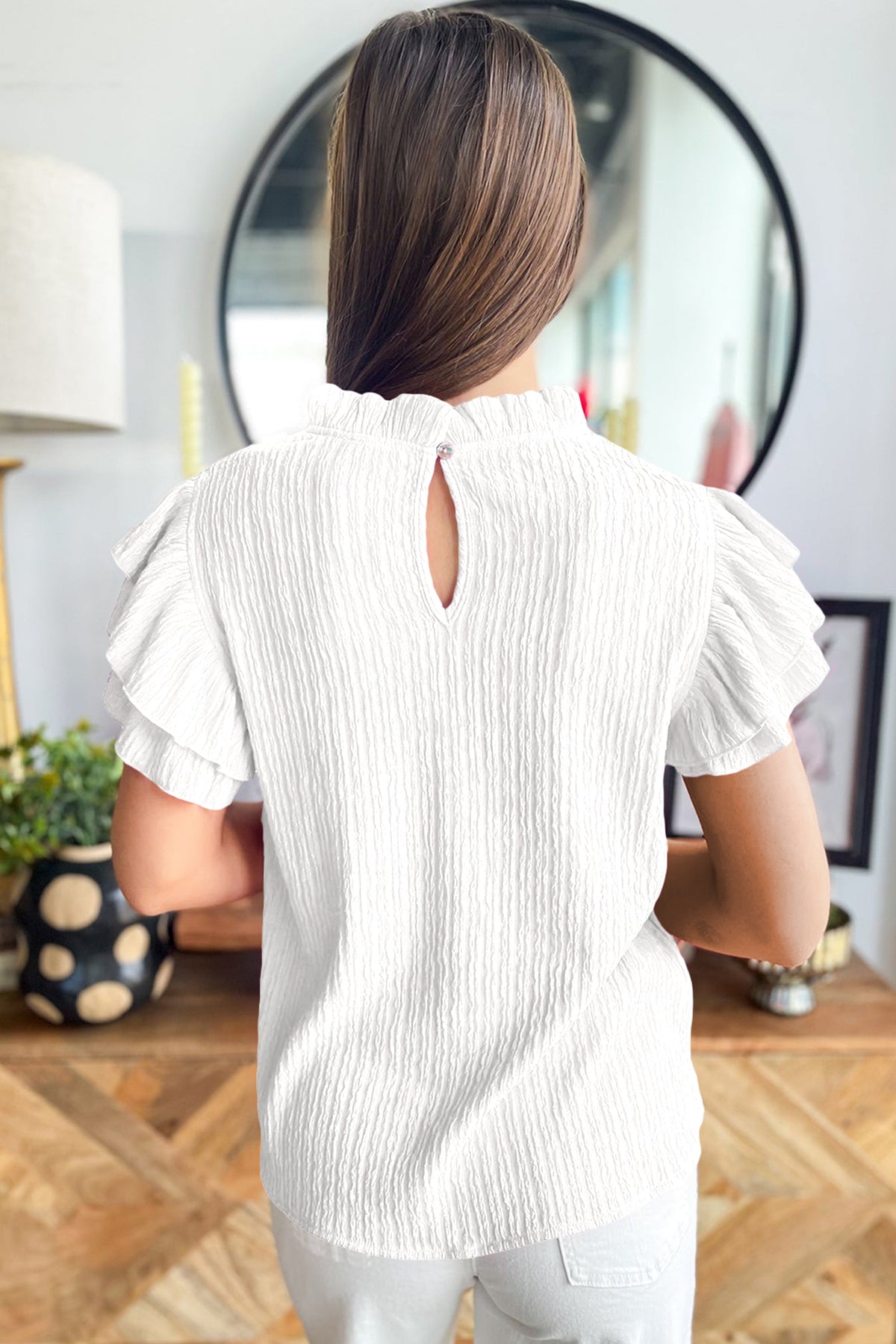 Rose Red Short Sleeve Blouse