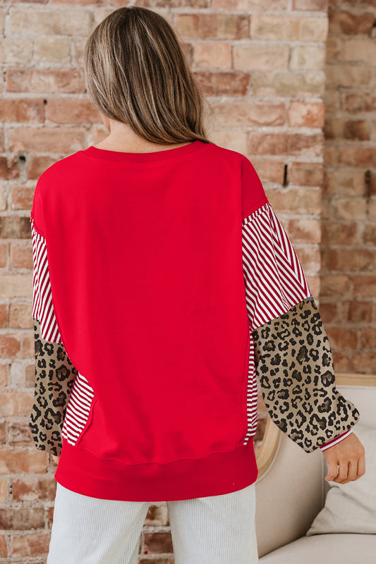 Striped Patchwork Sweatshirt