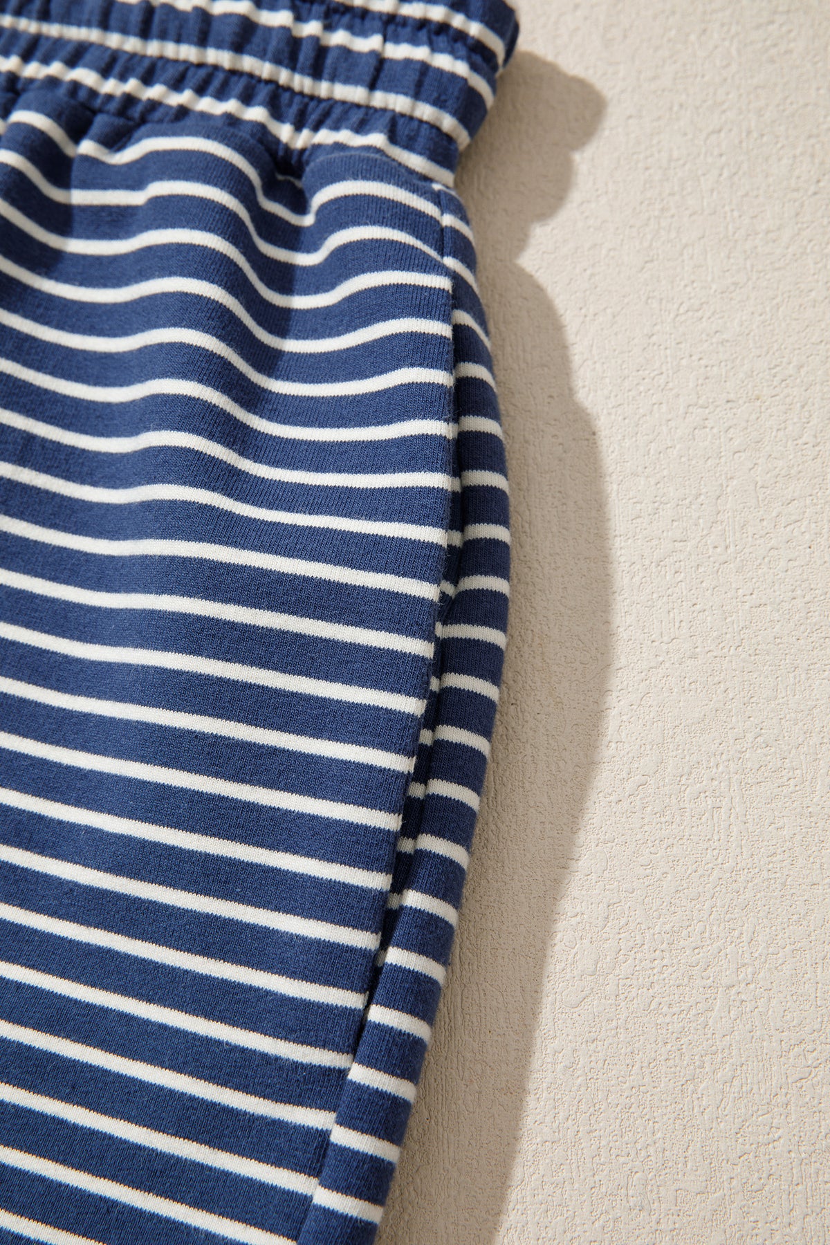 Striped Mock Neck Pullover w/ Shorts Set