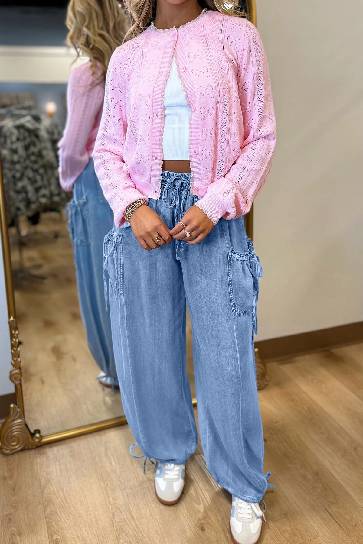 Pocketed Loose Denim Pants