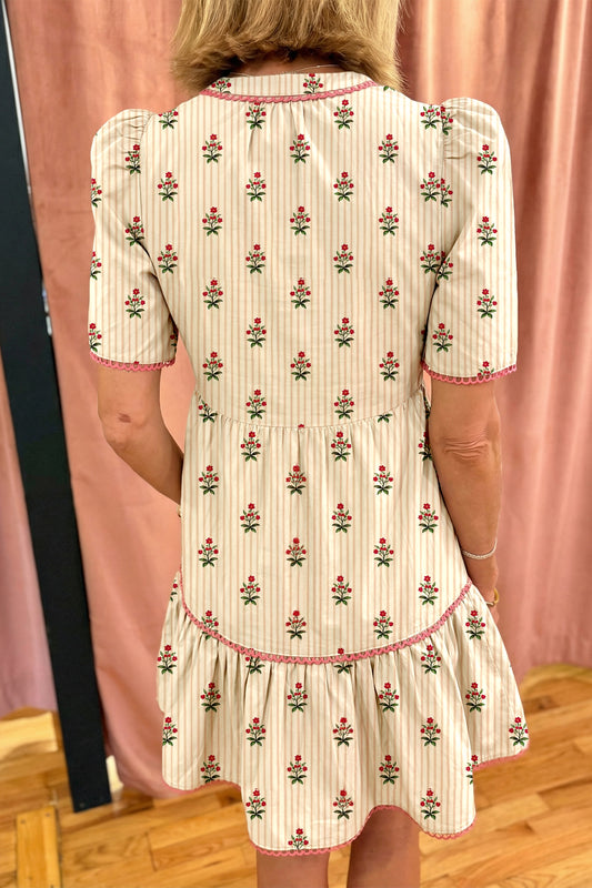 Apricot Ruffle Hem Short Dress