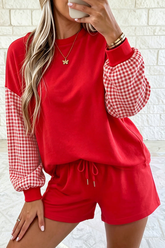 Long Sleeve Top w/Drawstring Shorts Set