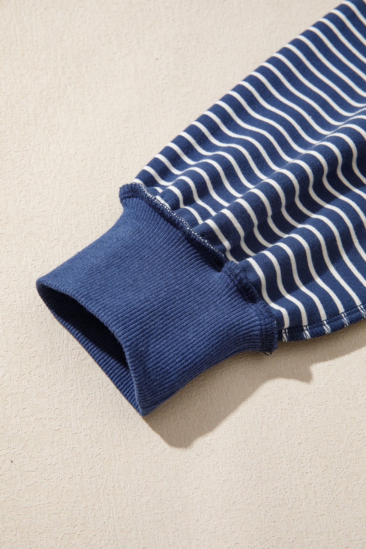 Striped Mock Neck Pullover w/ Shorts Set