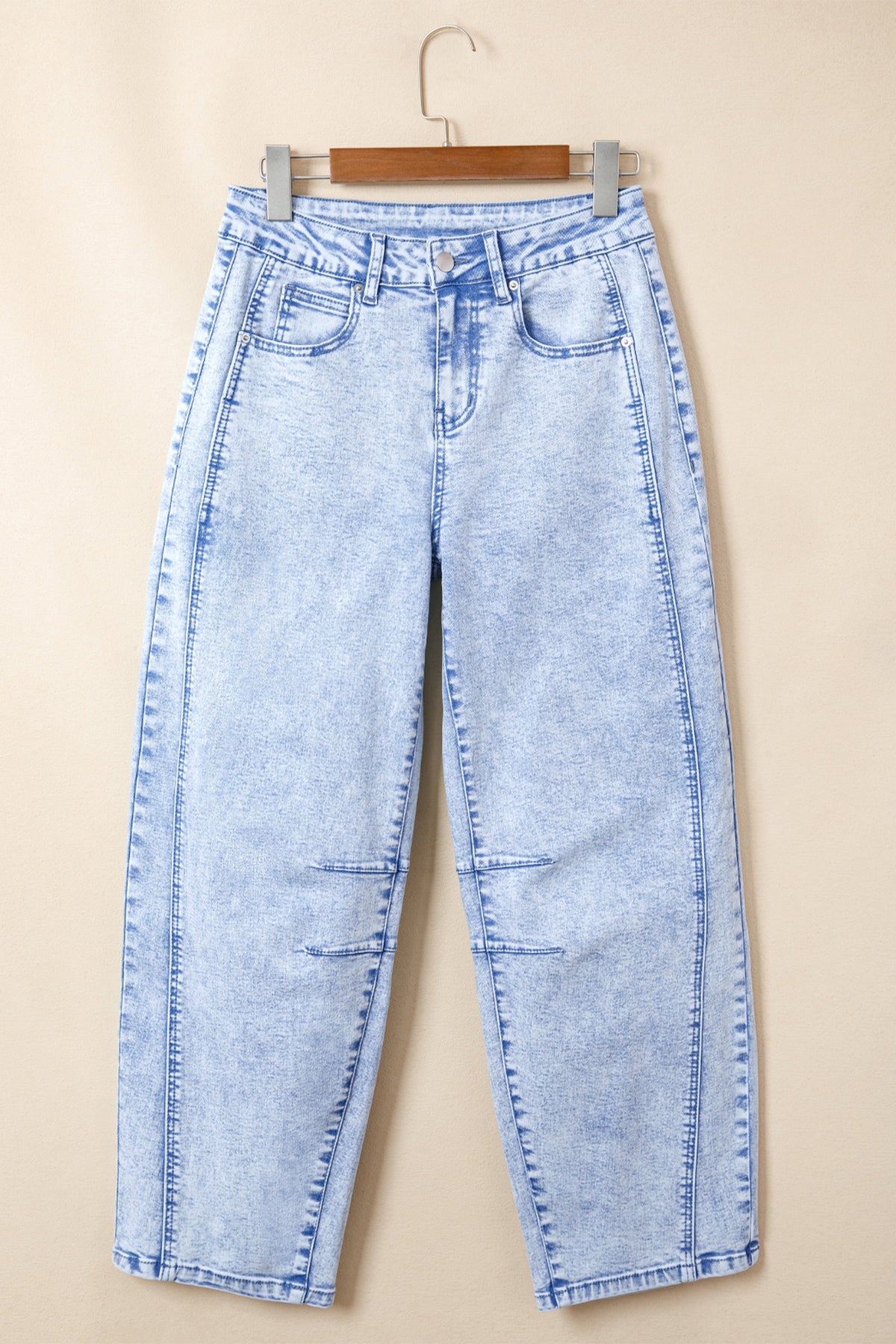 Beau Blue Light Washed Barrel Jeans