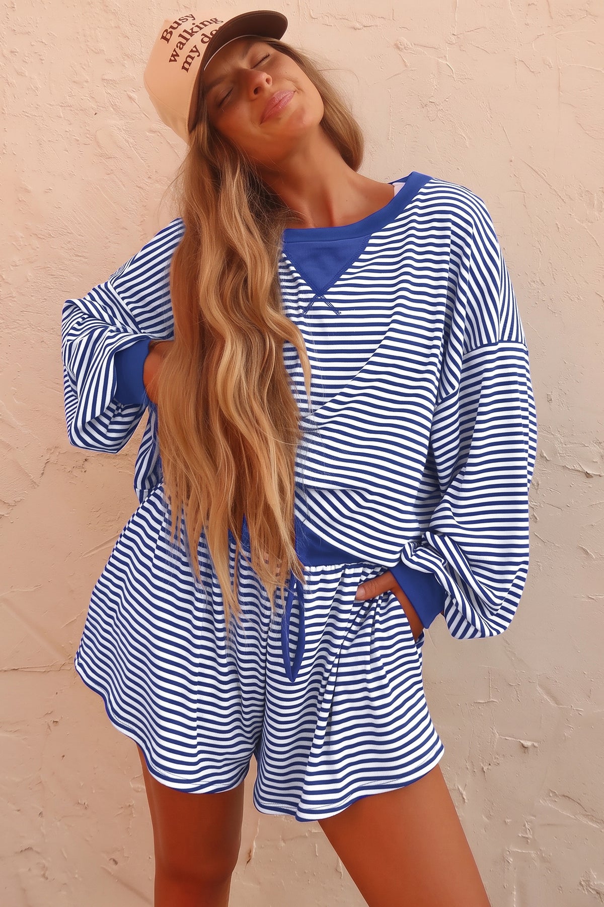 Oversized Long Sleeve Top w/ Shorts Set