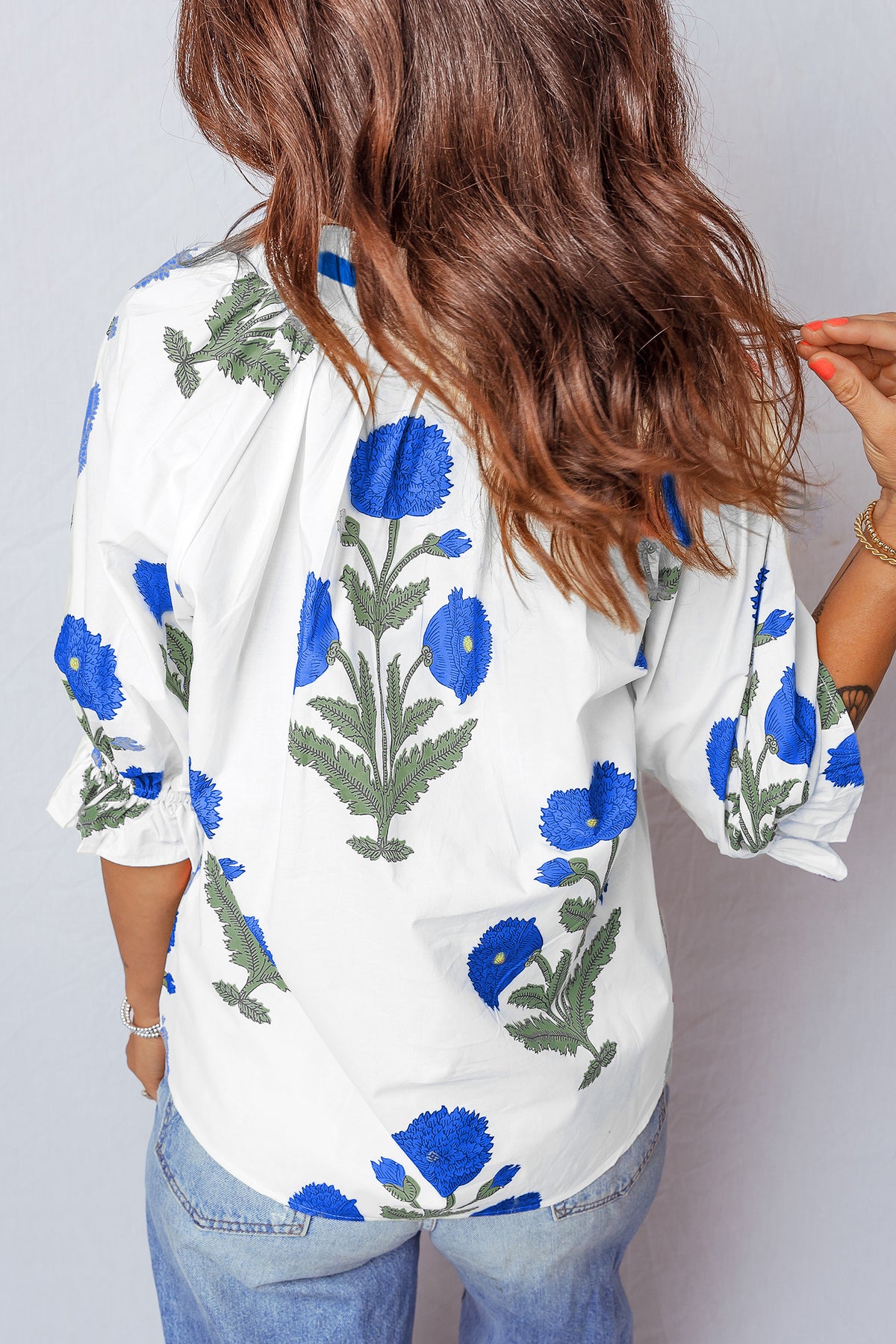 Wild Flower 3/4 Sleeve Blouse