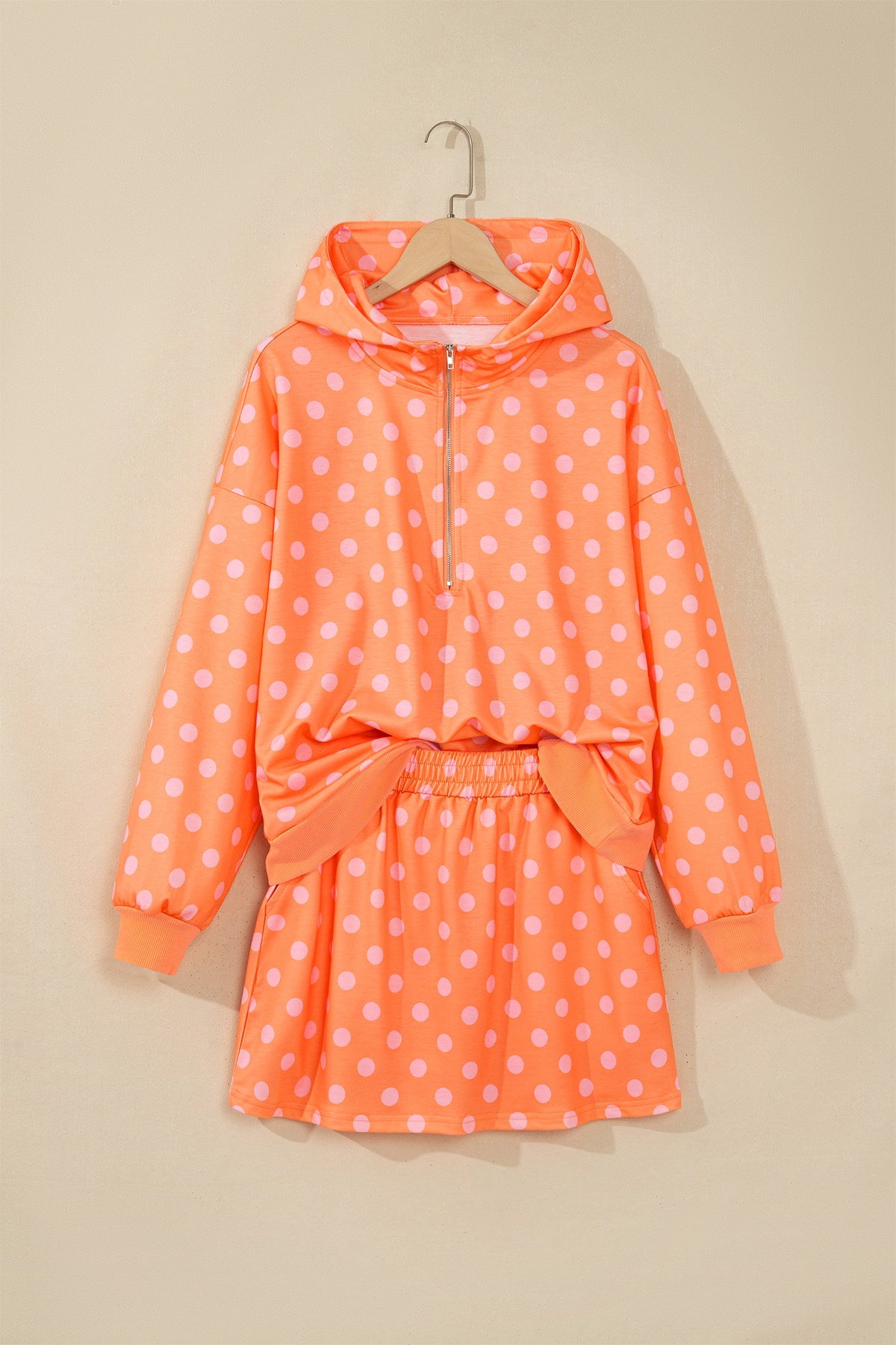 Polka Dot Long Sleeve Top w/Skort Set