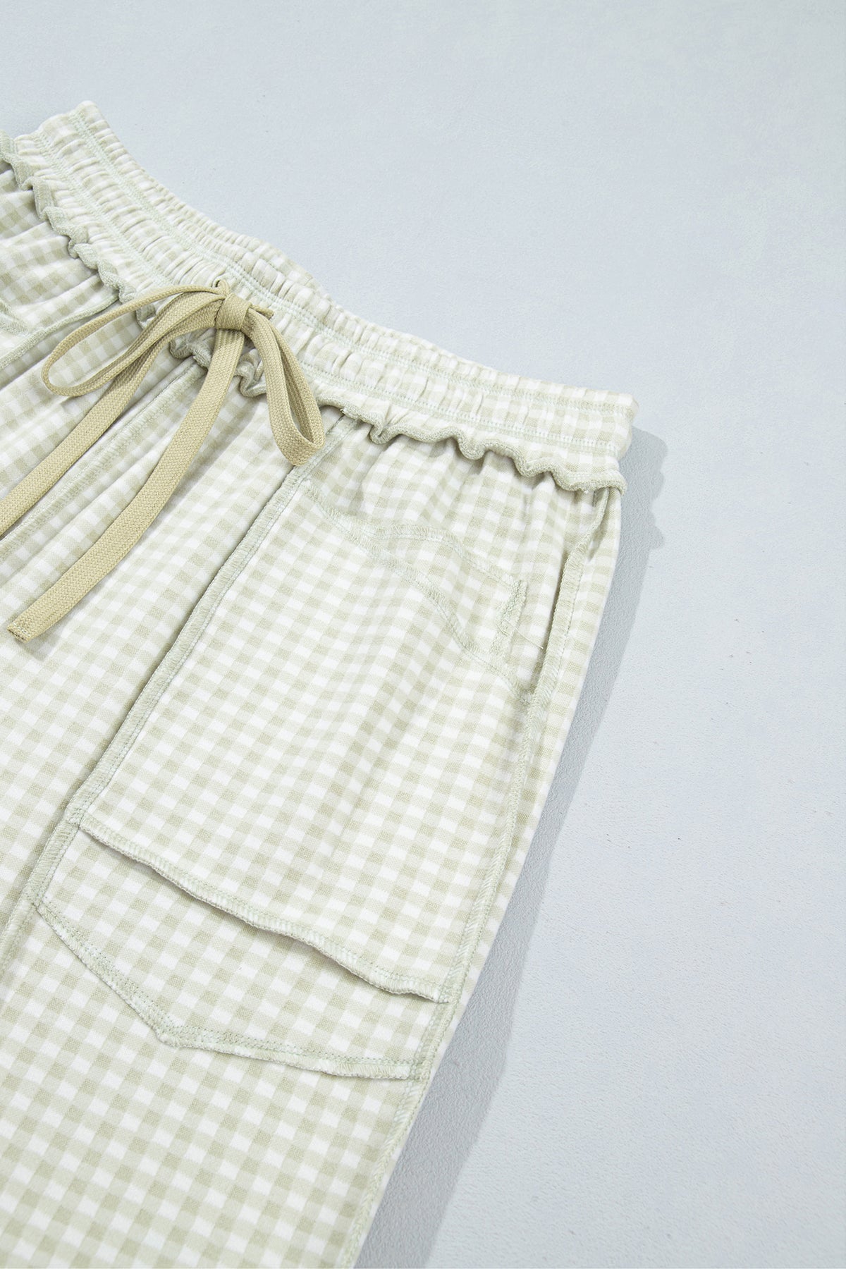 Plaid Drawstring Pants