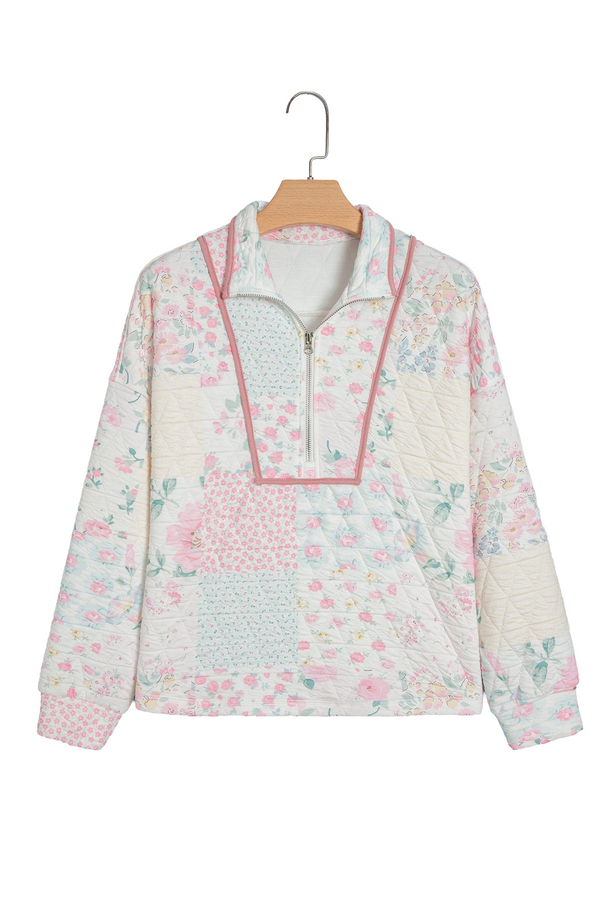 Floral Quilted Long Sleeve Sweatshirt