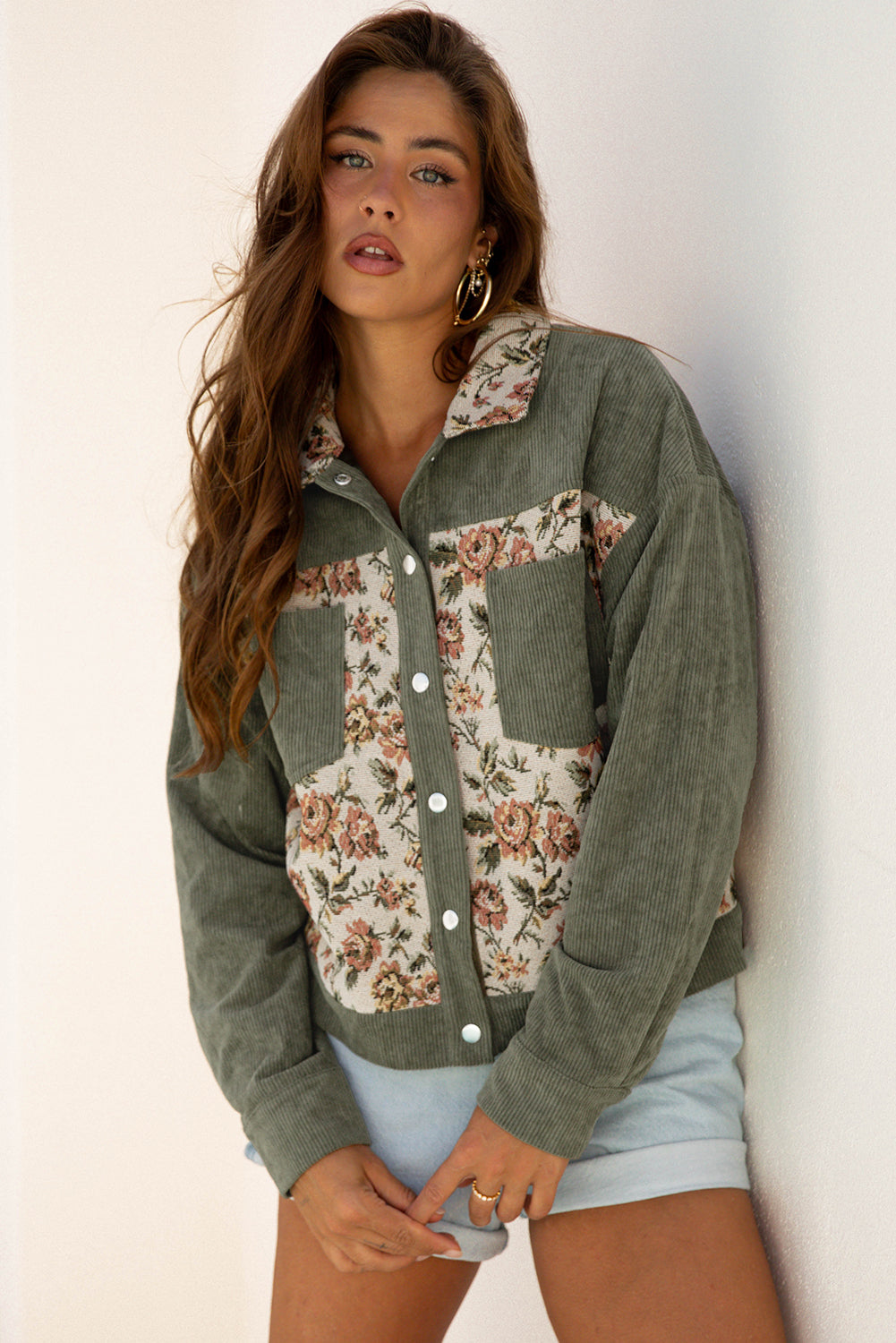 Floral Patchwork Shirt Shacket