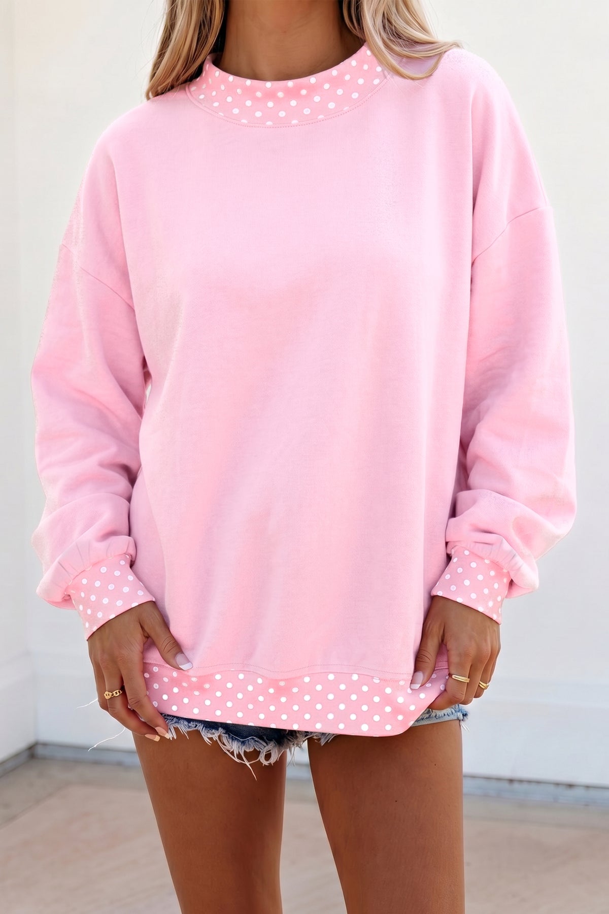 Polka Dot Oversized Sweatshirt