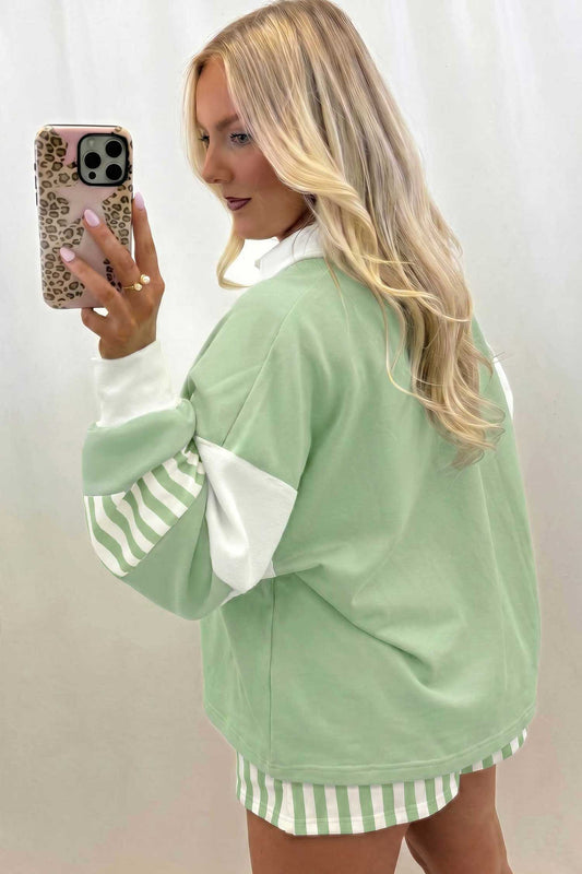 Pullover Top w/ Drawstring Shorts Set