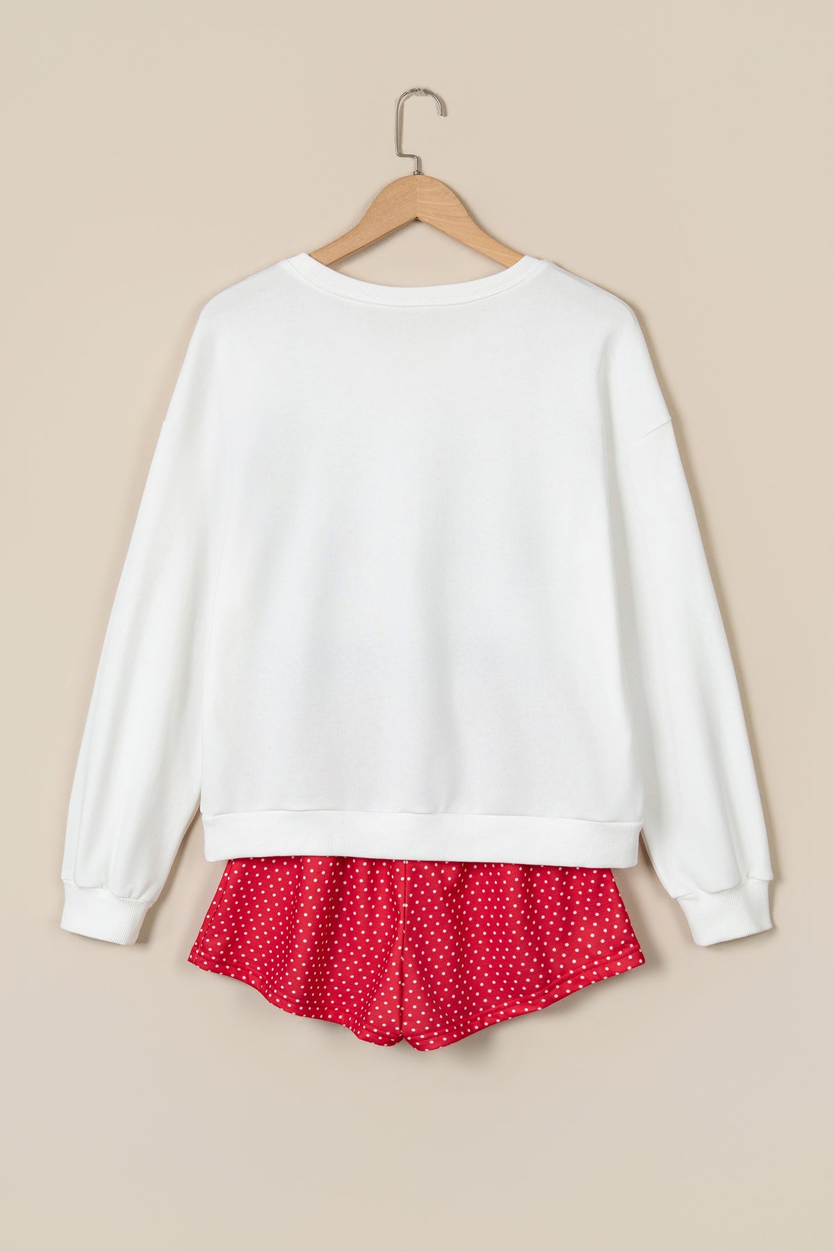 Plaid "MERRY" Long Sleeve Top and Shorts Set