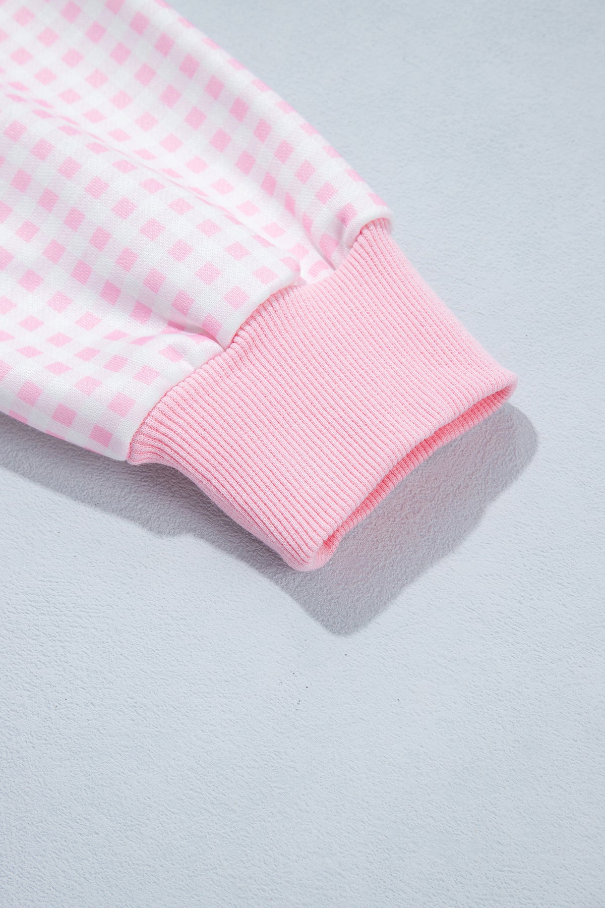 Plaid Sleeve Loose Tunic Sweatshirt
