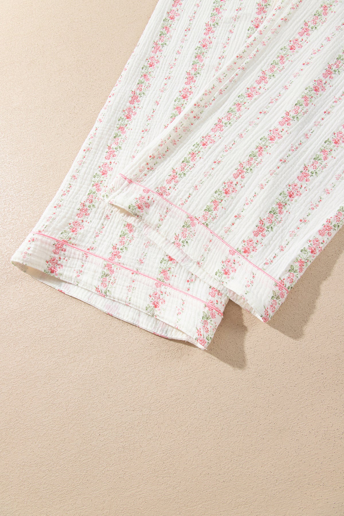 Floral Print Shirt Pajama Pant Set