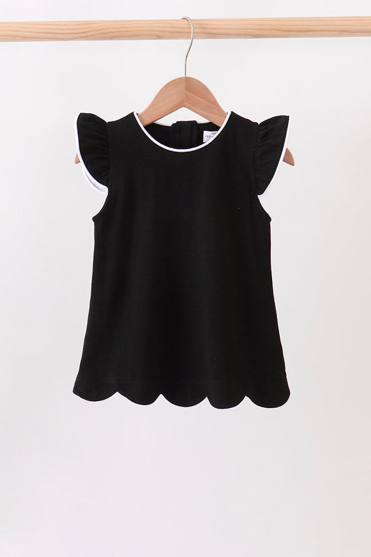 Flutter Sleeve Scalloped Top