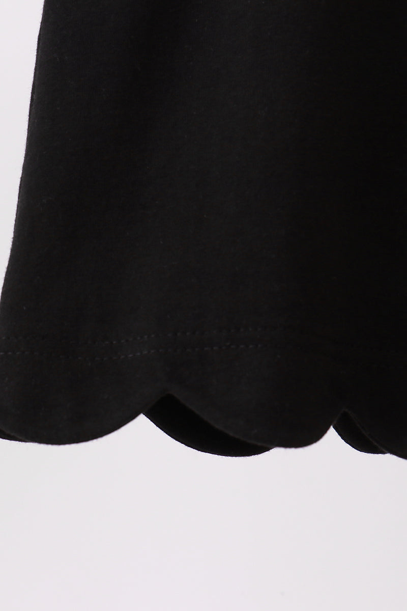 Flutter Sleeve Scalloped Top