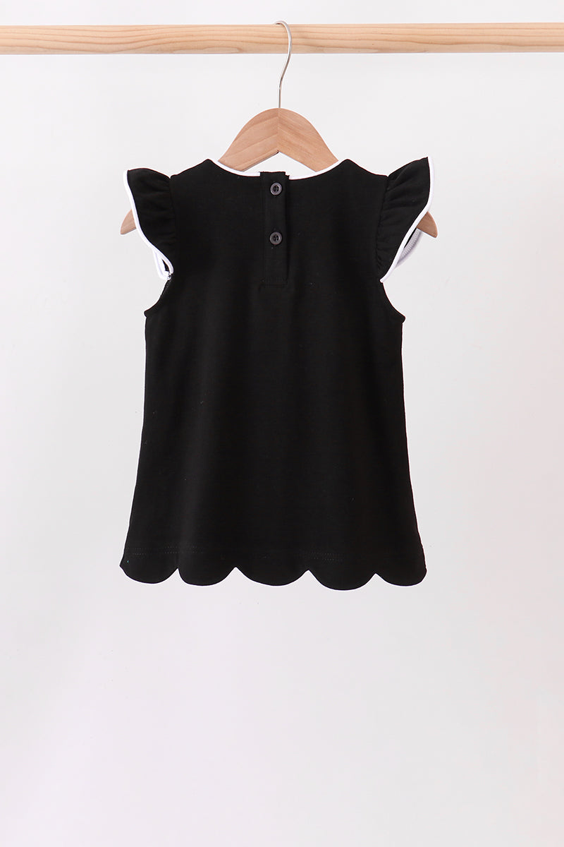 Flutter Sleeve Scalloped Top
