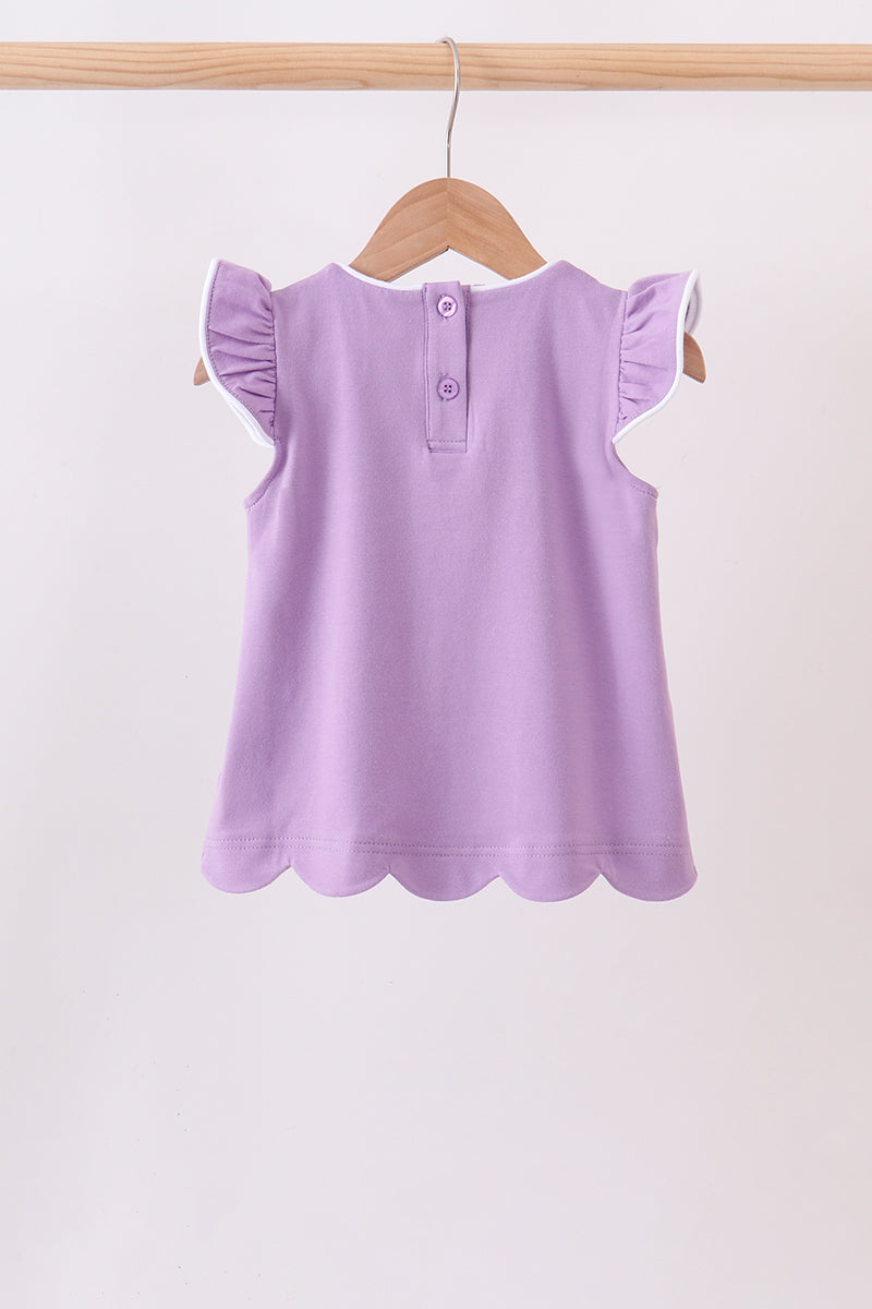 Flutter Sleeve Scalloped Top