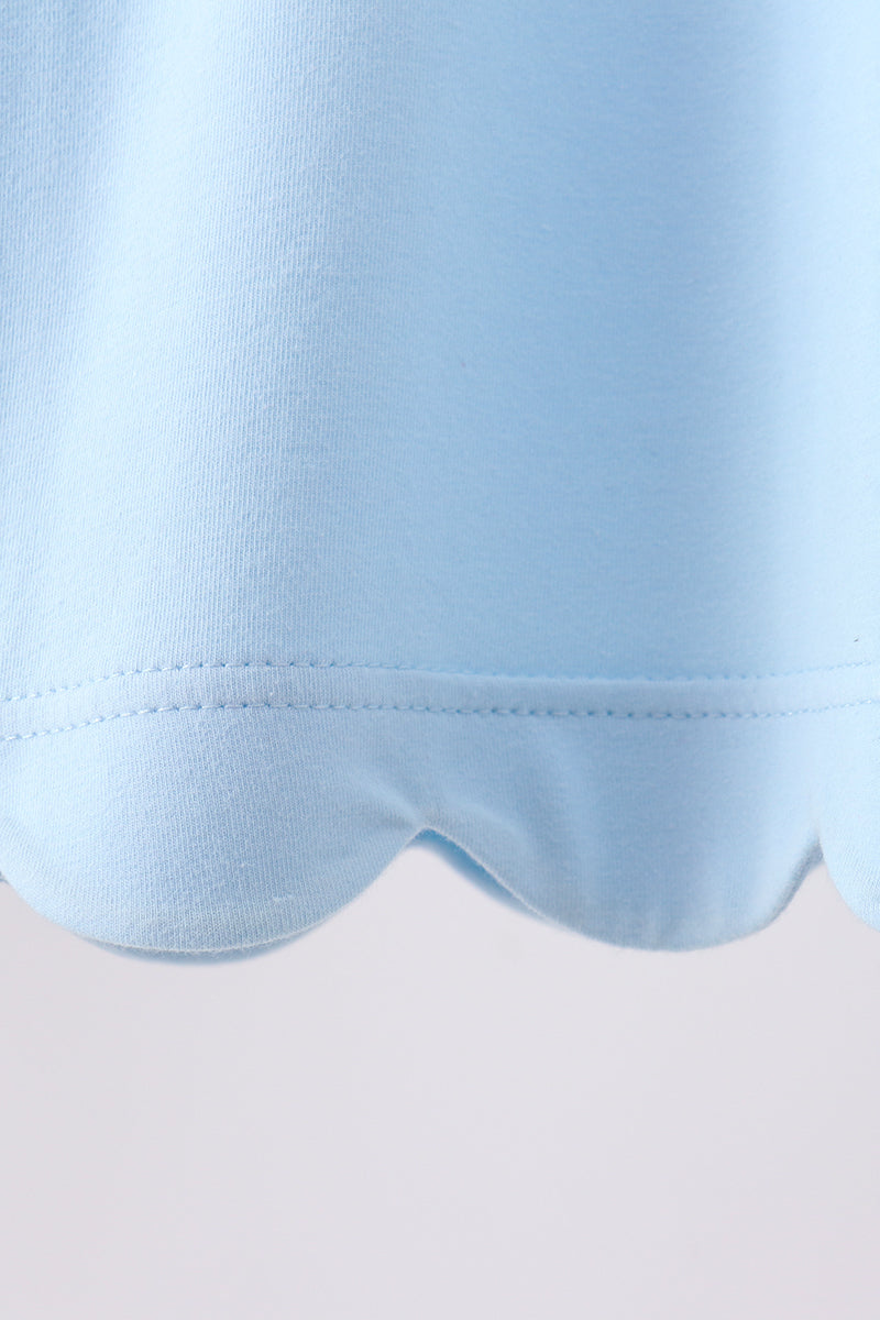 Flutter Sleeve Scalloped Top