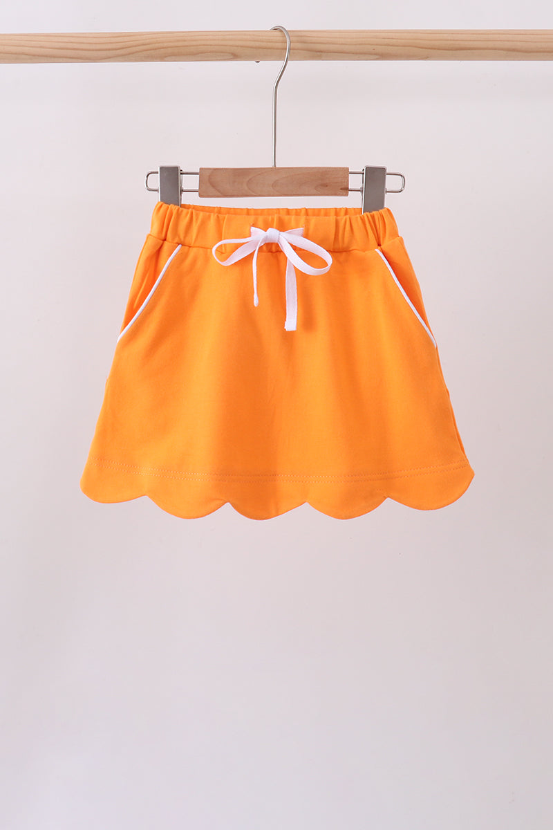 Orange Scallop Skort