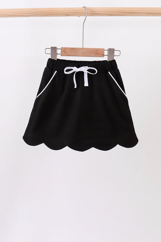 Black Scallop Skort