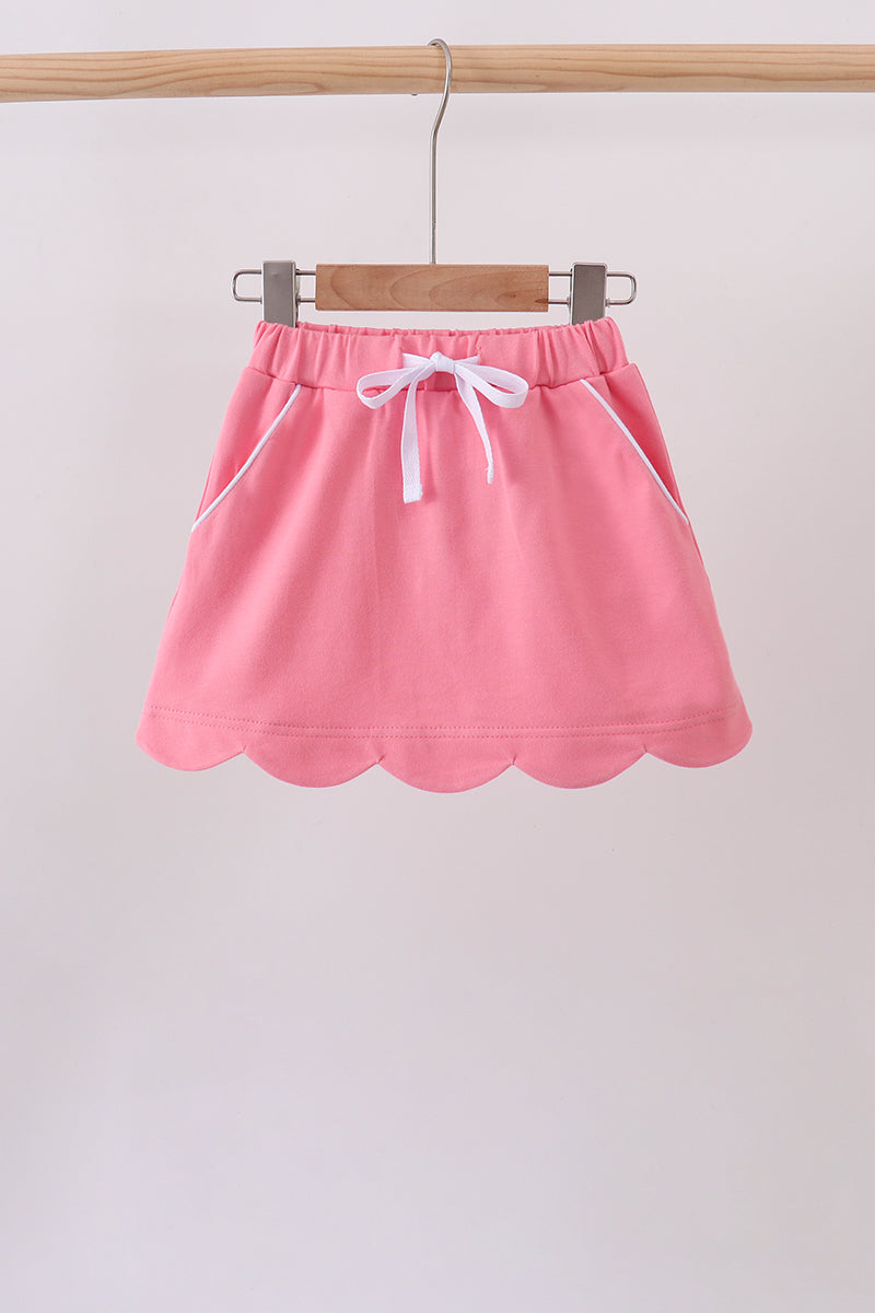 Deep Pink Scallop Skort