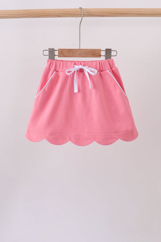 Deep Pink Scallop Skort