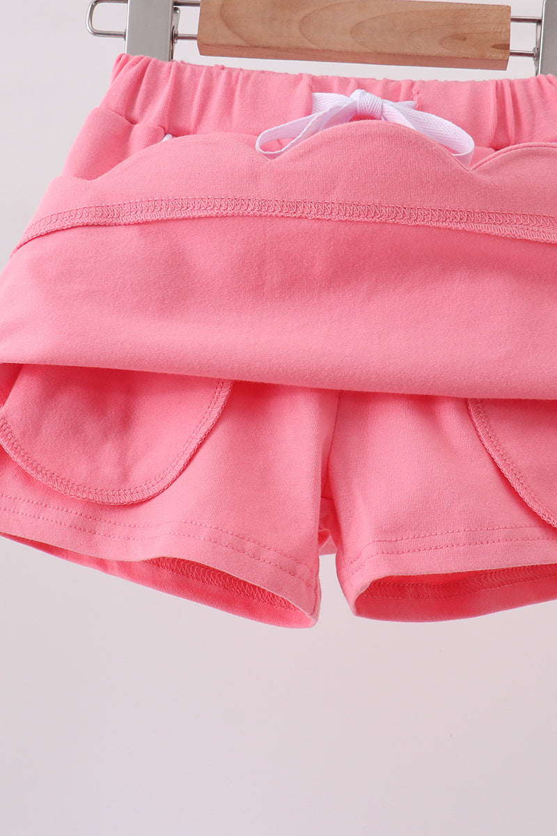 Deep Pink Scallop Skort