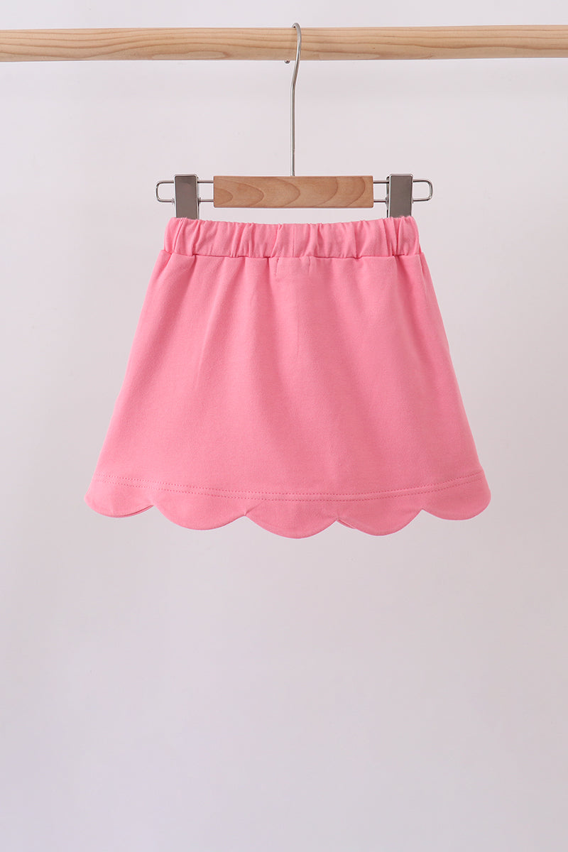 Deep Pink Scallop Skort