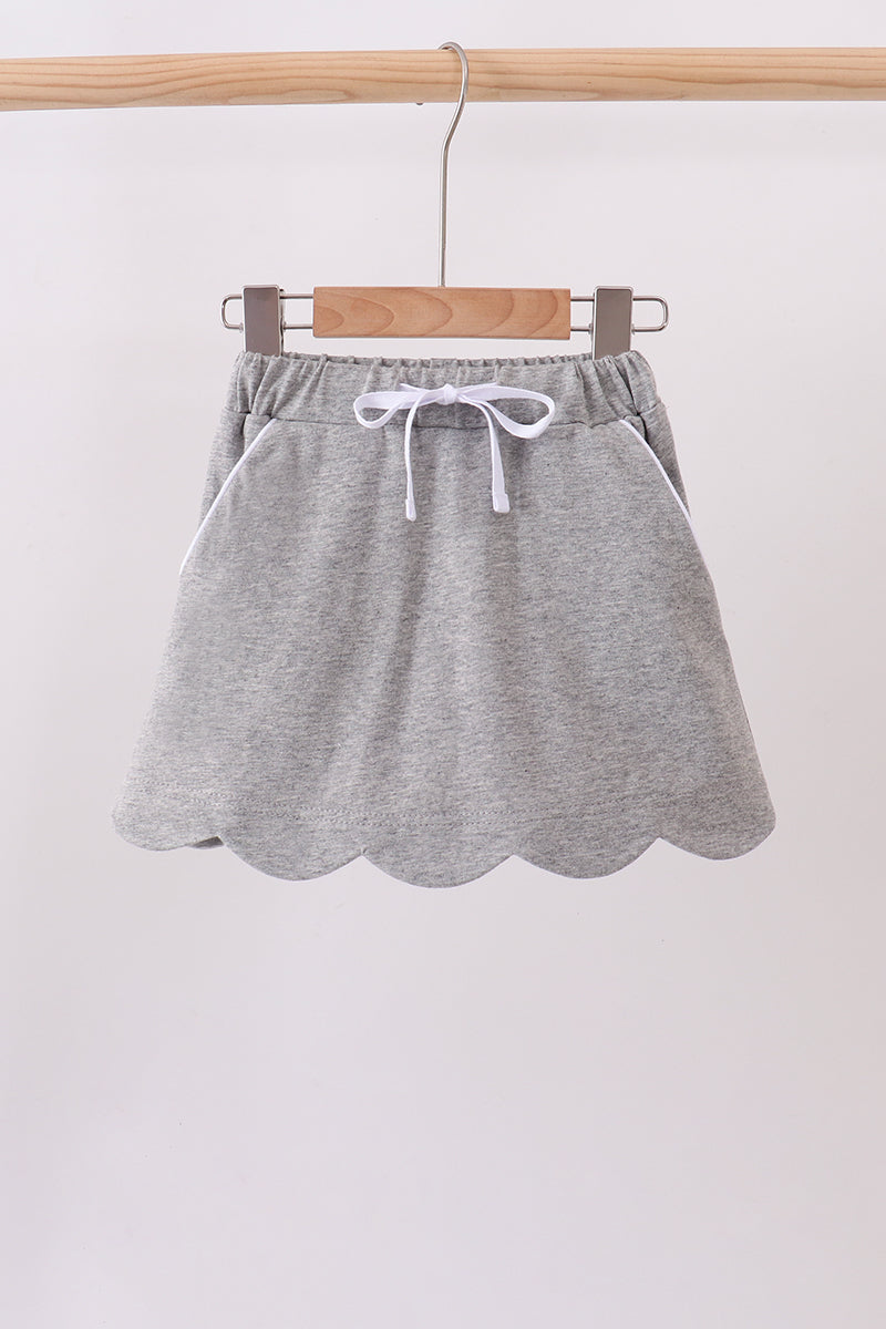 Grey Scallop Skort