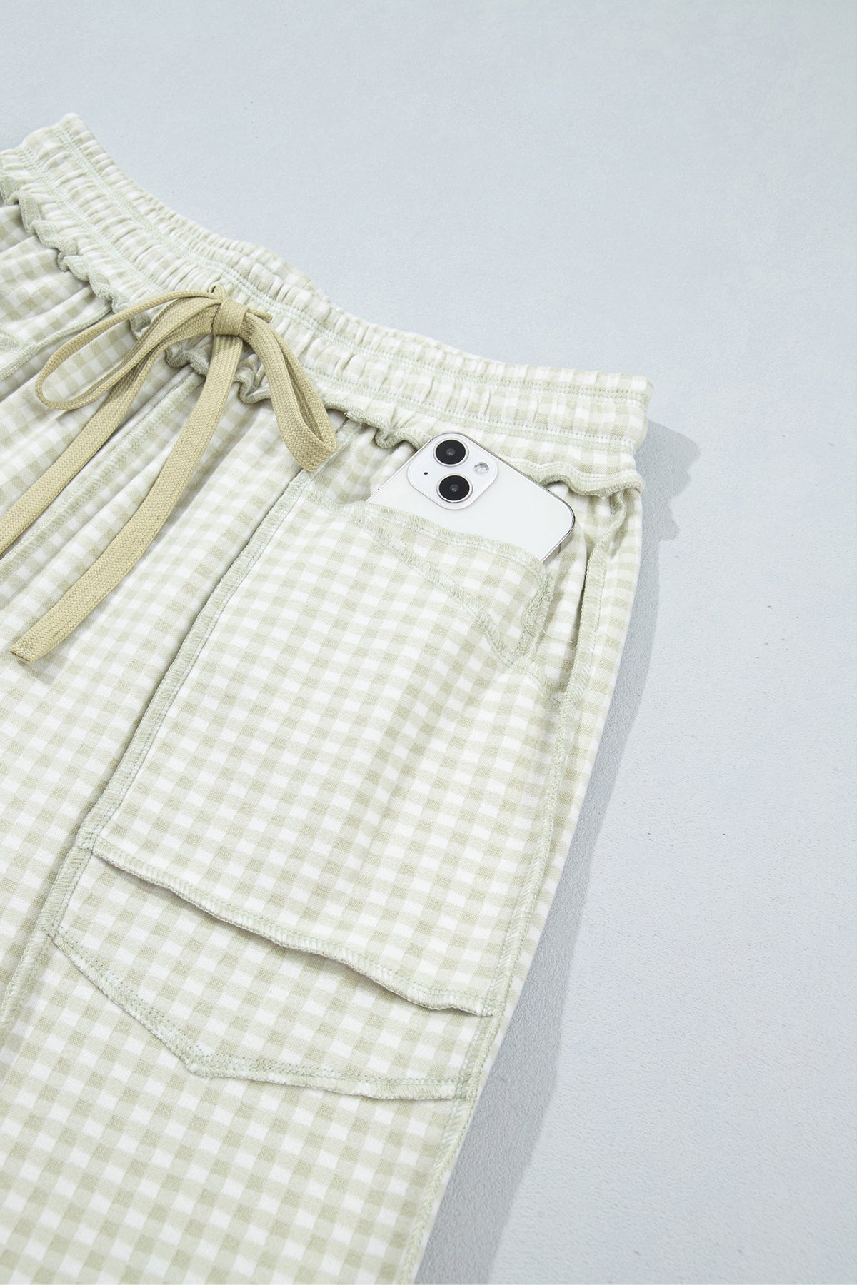 Plaid Drawstring Pants