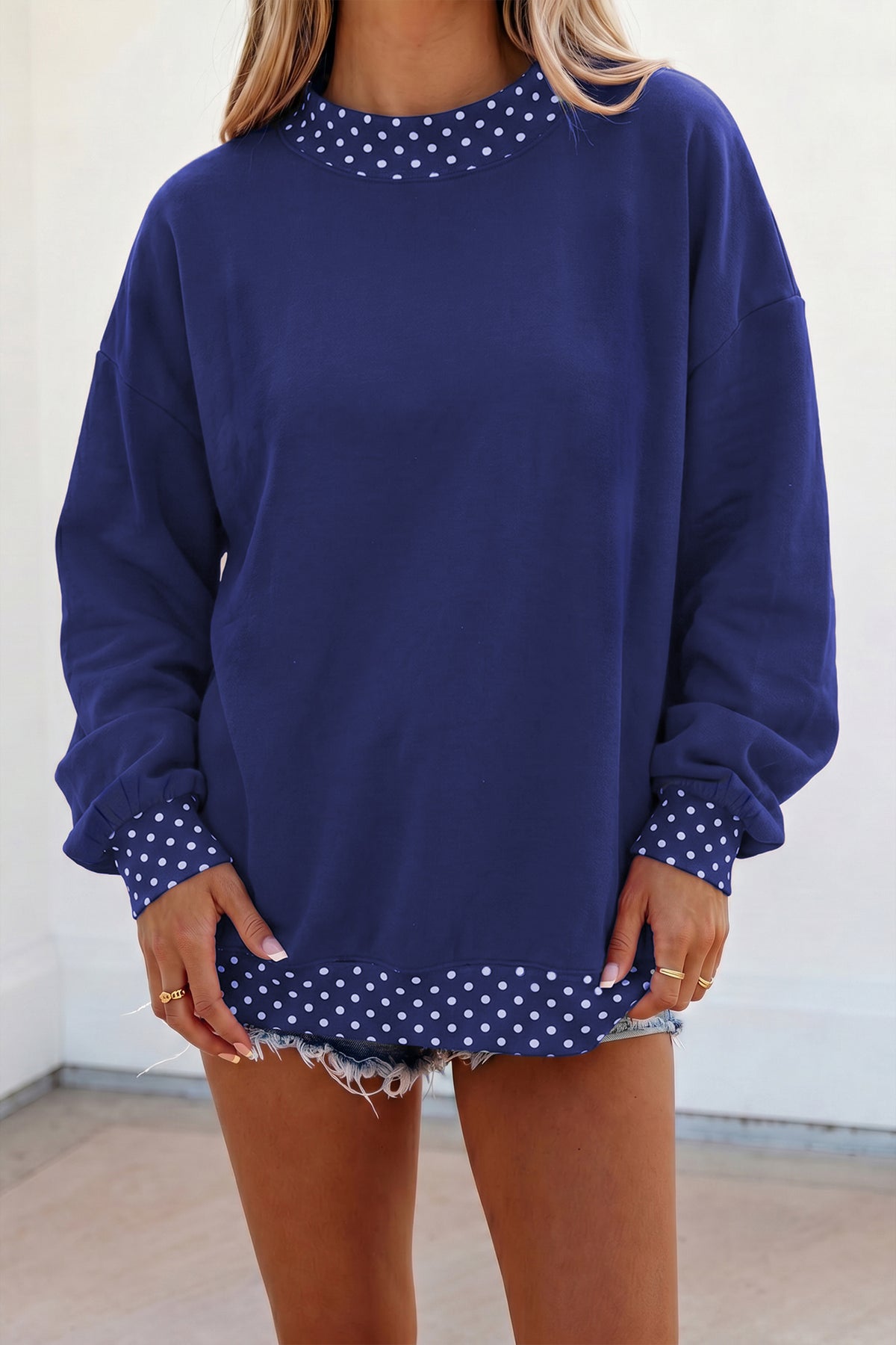 Polka Dot Oversized Sweatshirt