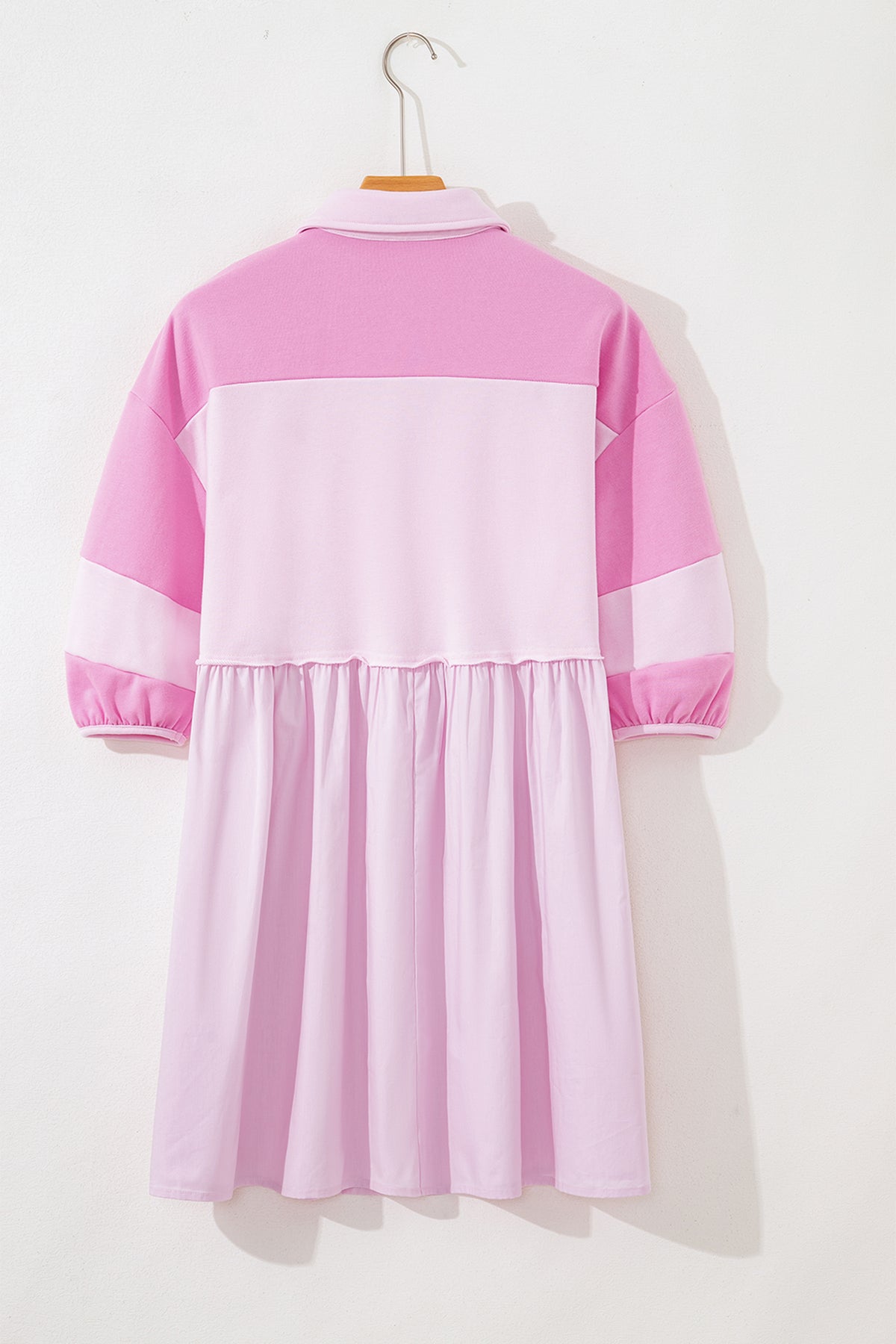 Button Polo Collar Mini Dress