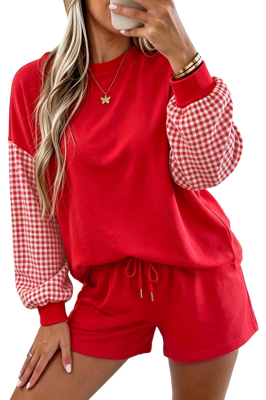 Long Sleeve Top w/Drawstring Shorts Set