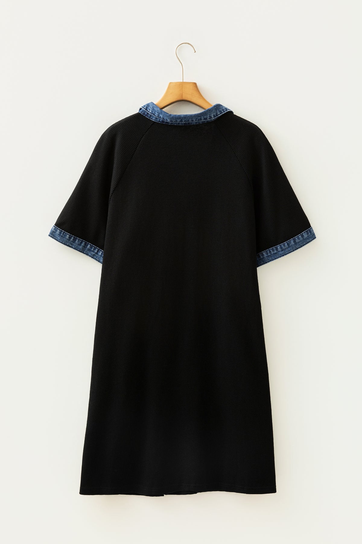 Denim Collar Short Sleeve Plus Size Dress