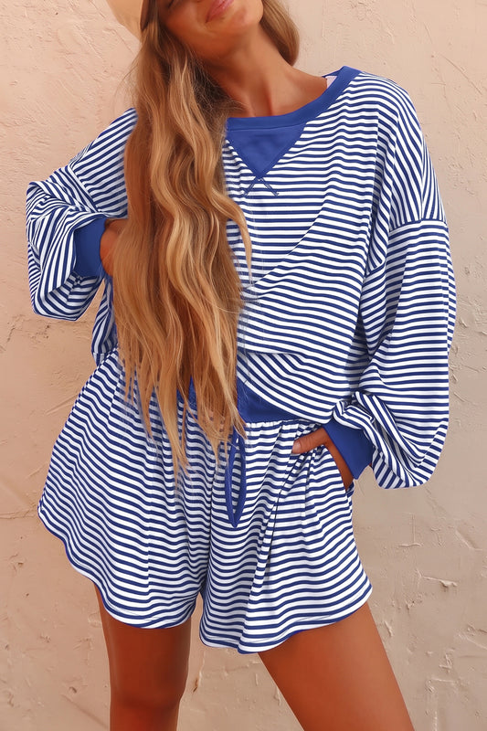 Oversized Long Sleeve Top w/ Shorts Set