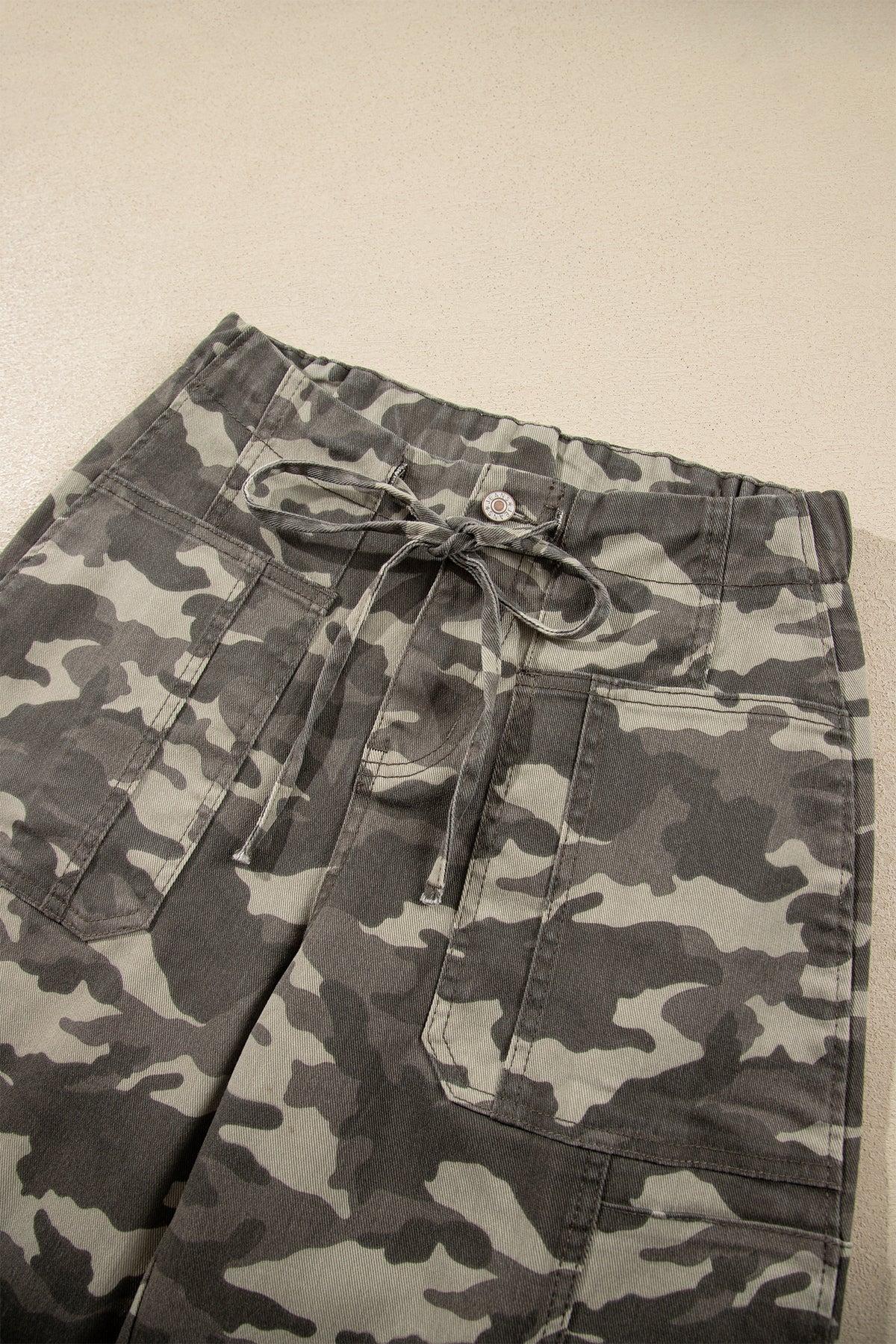 Leopard Pocketed Barrel Jeans