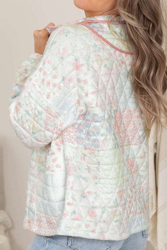 Floral Quilted Long Sleeve Sweatshirt