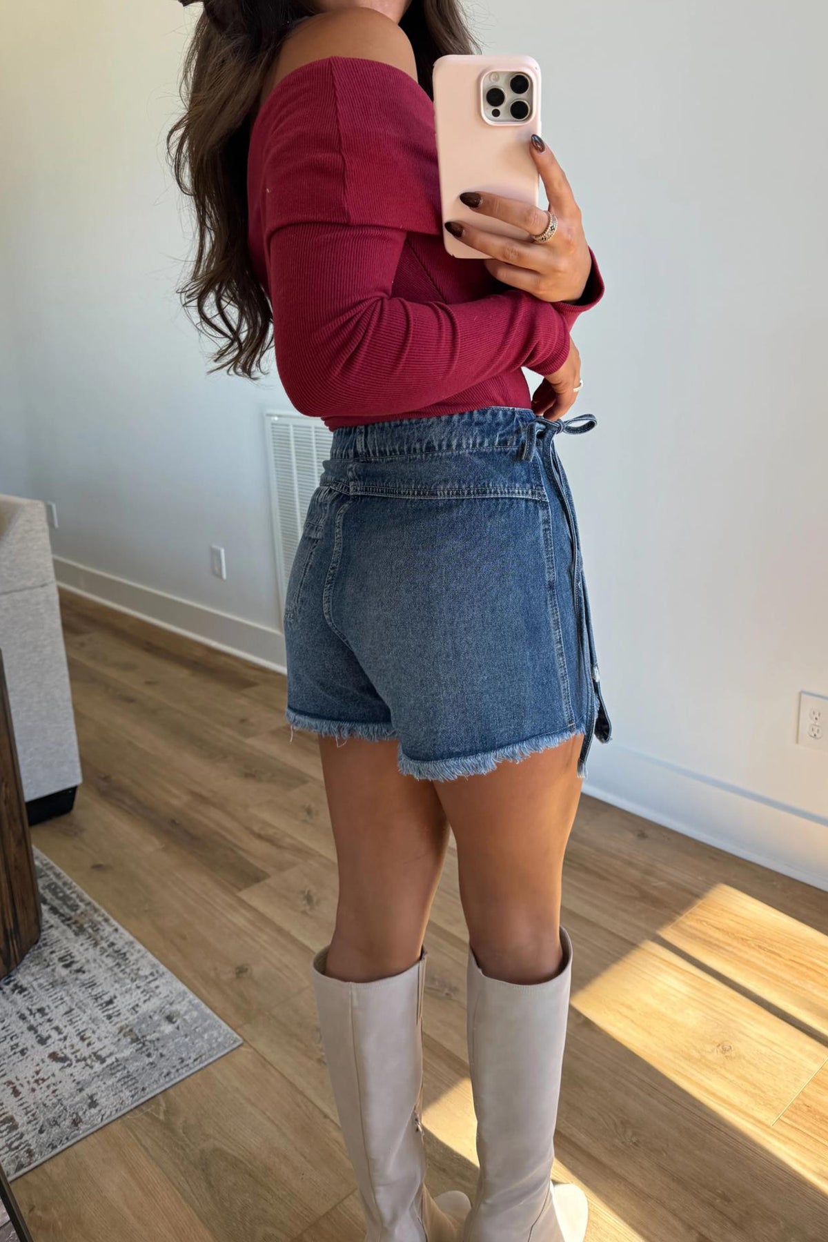 Ashleigh Blue Tied Waist Denim Skort
