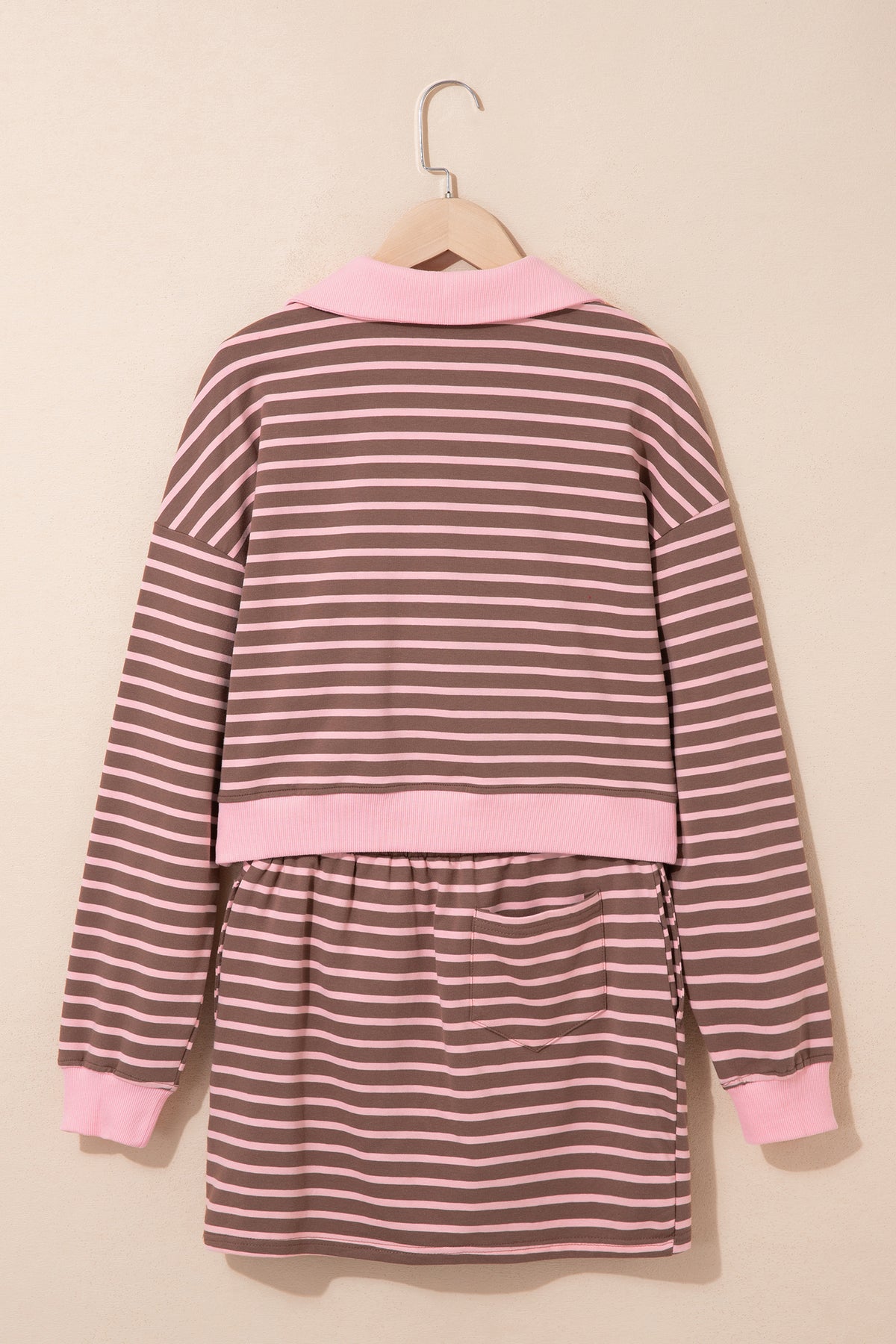 Striped Long Sleeve Top w/ Skort Set